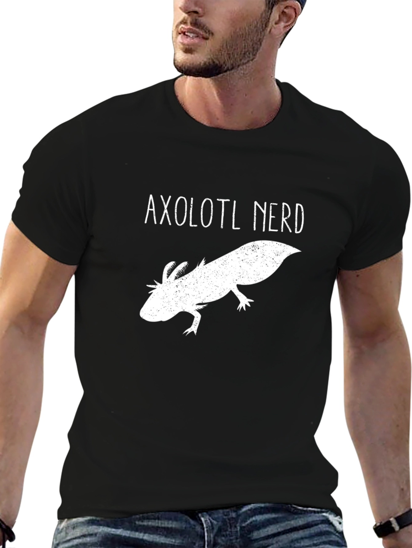 Axolotl Nerd Black T-Shirt