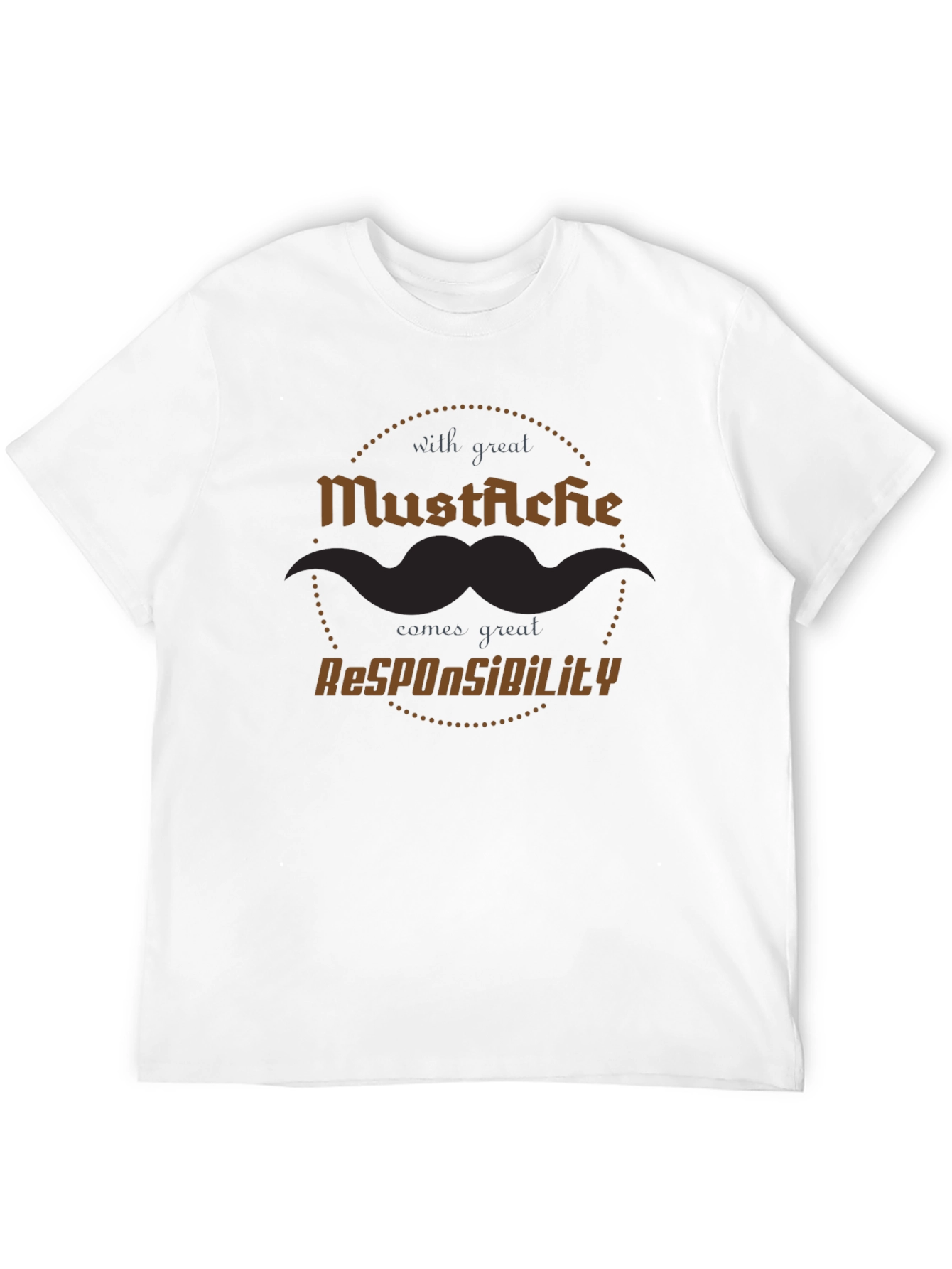 Mustache Responsibility Graphic Tee - Premium Cotton Blend