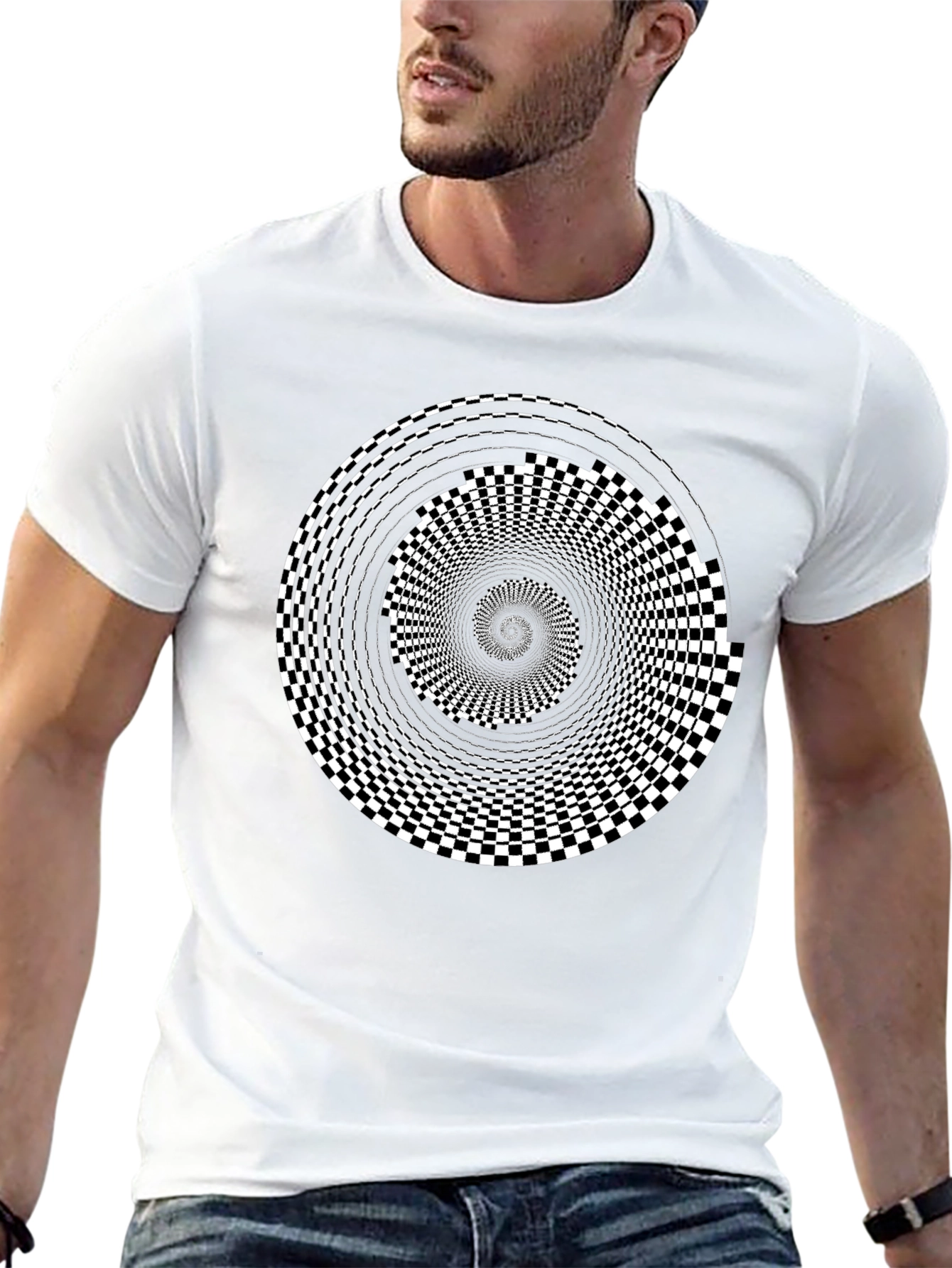 Optical Illusion Black T-Shirt