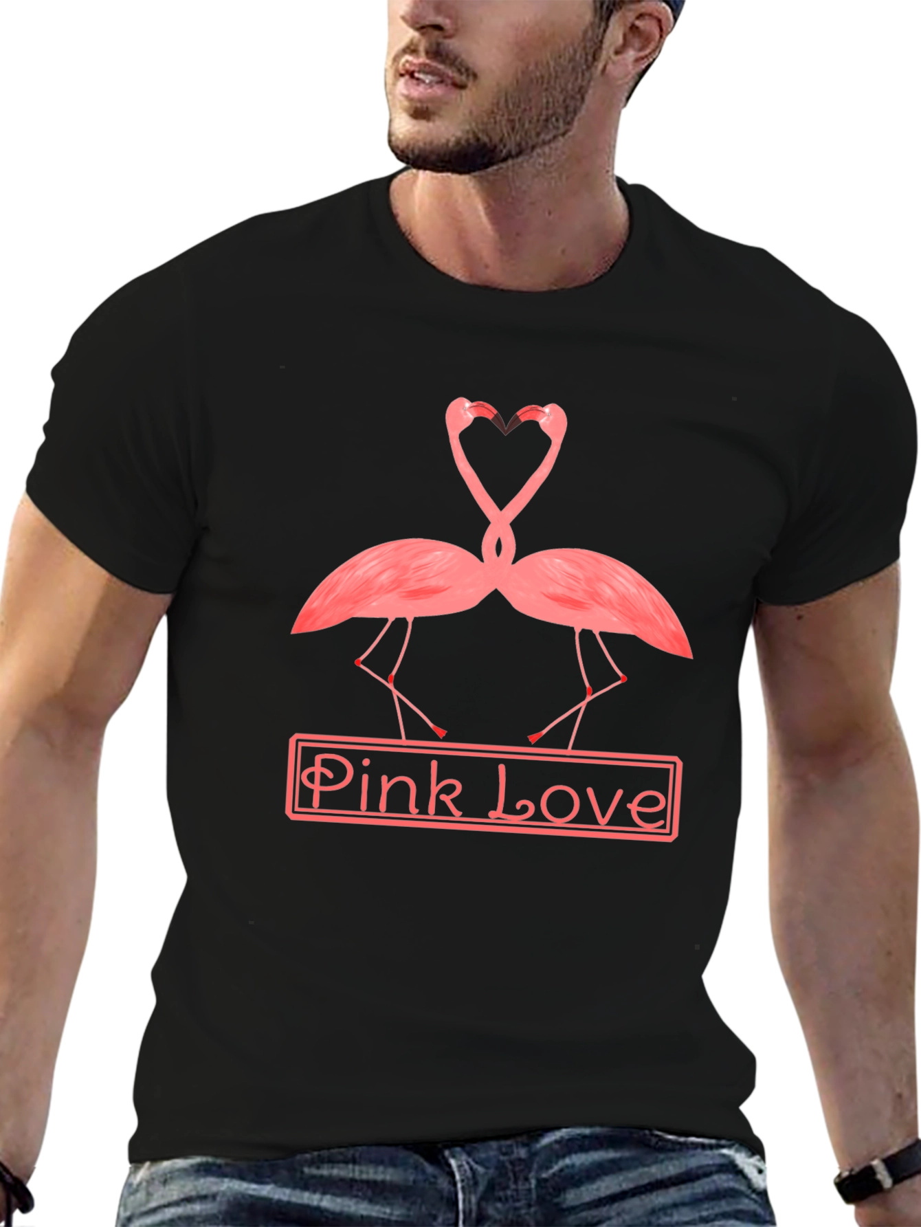 Pink Love Flamingo Graphic Tee