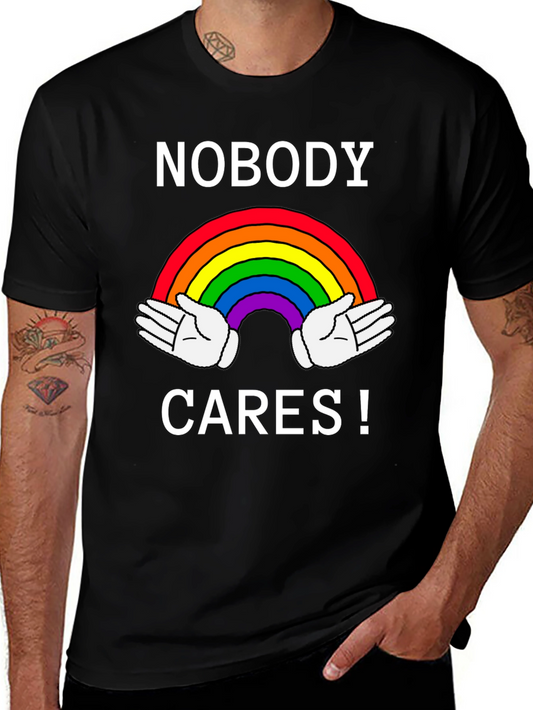 Nobody Cares Rainbow Graphic Tee