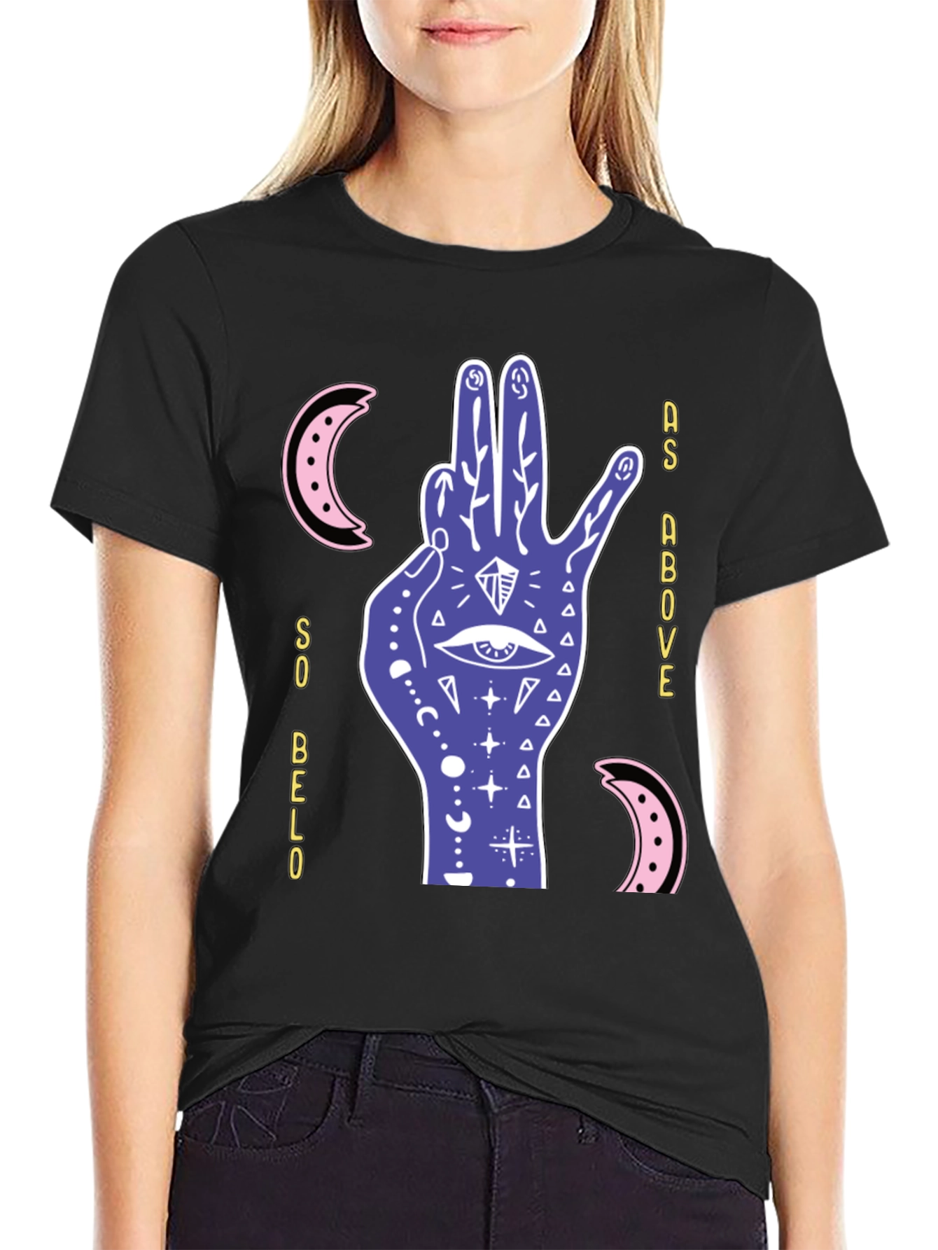 Mystic Hand Graphic T-Shirt - Occult Style
