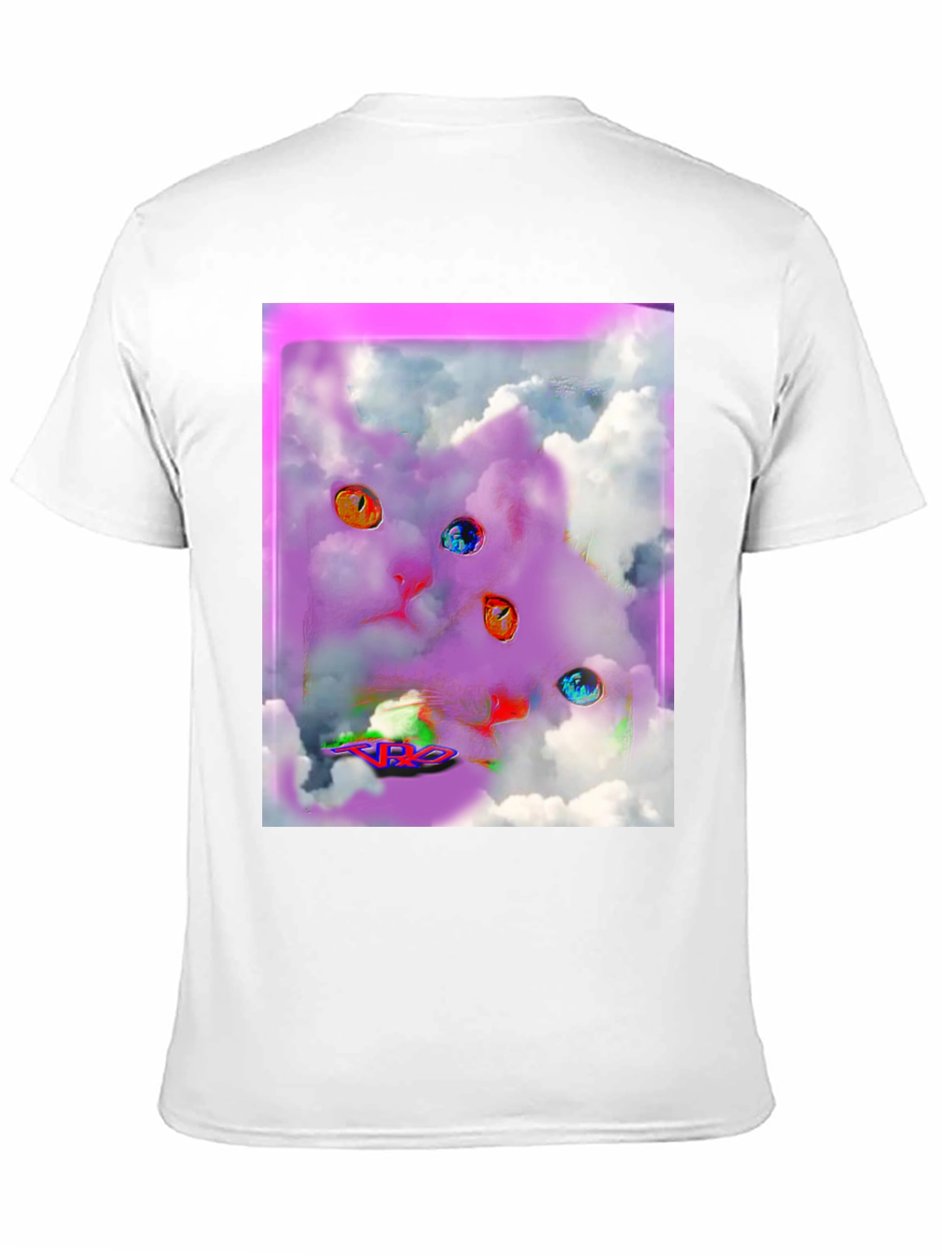 Surreal Cat Graphic Tee - Black Cotton Comfort