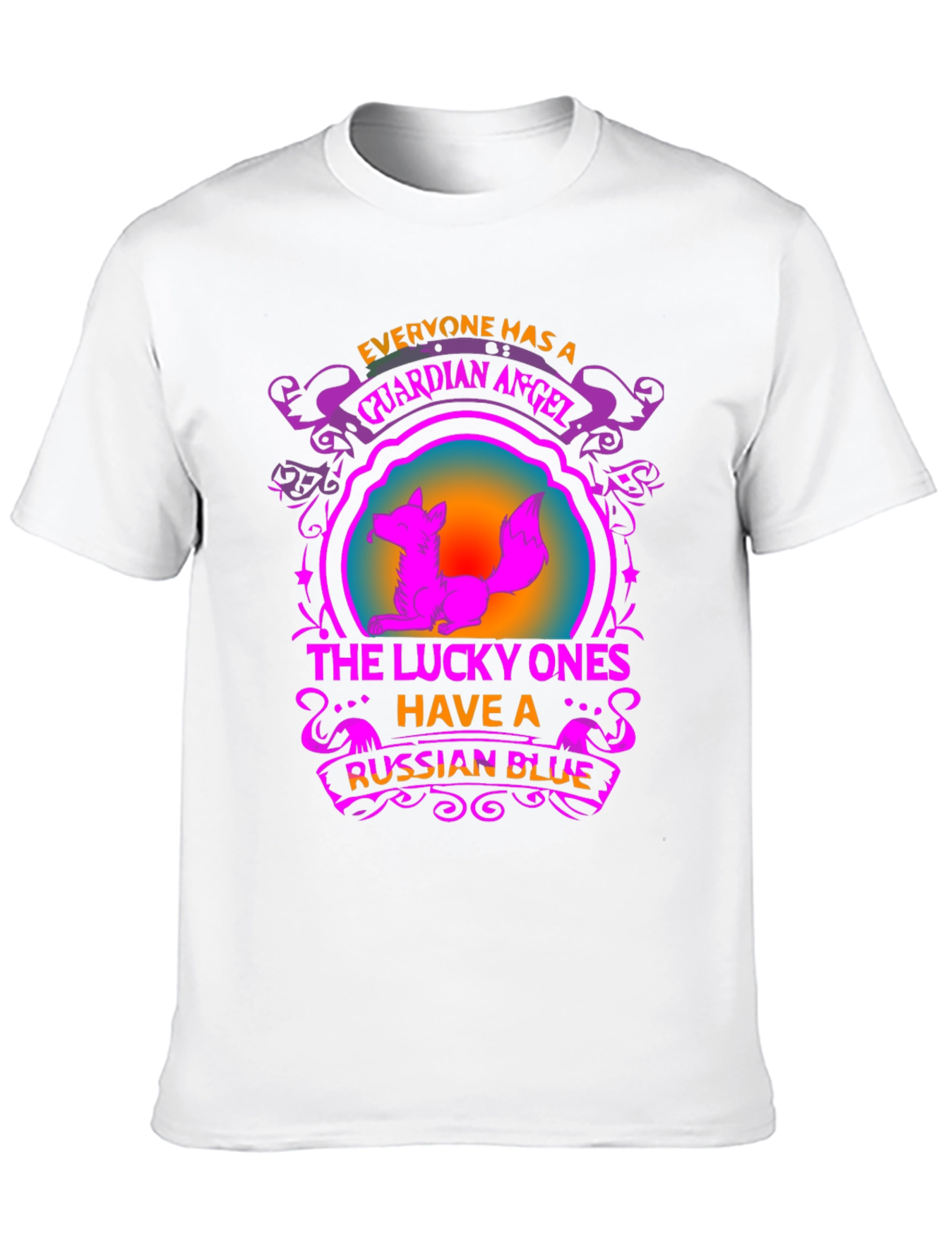 Guardian Angel Russian Blue Cat T-Shirt