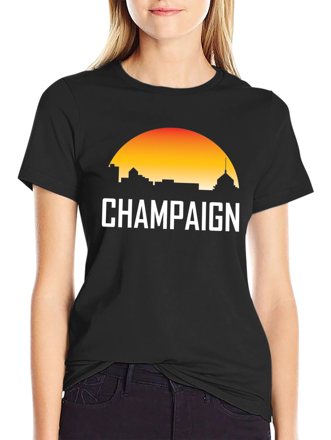 Champaign Sunset T-Shirt - City Skyline Tee