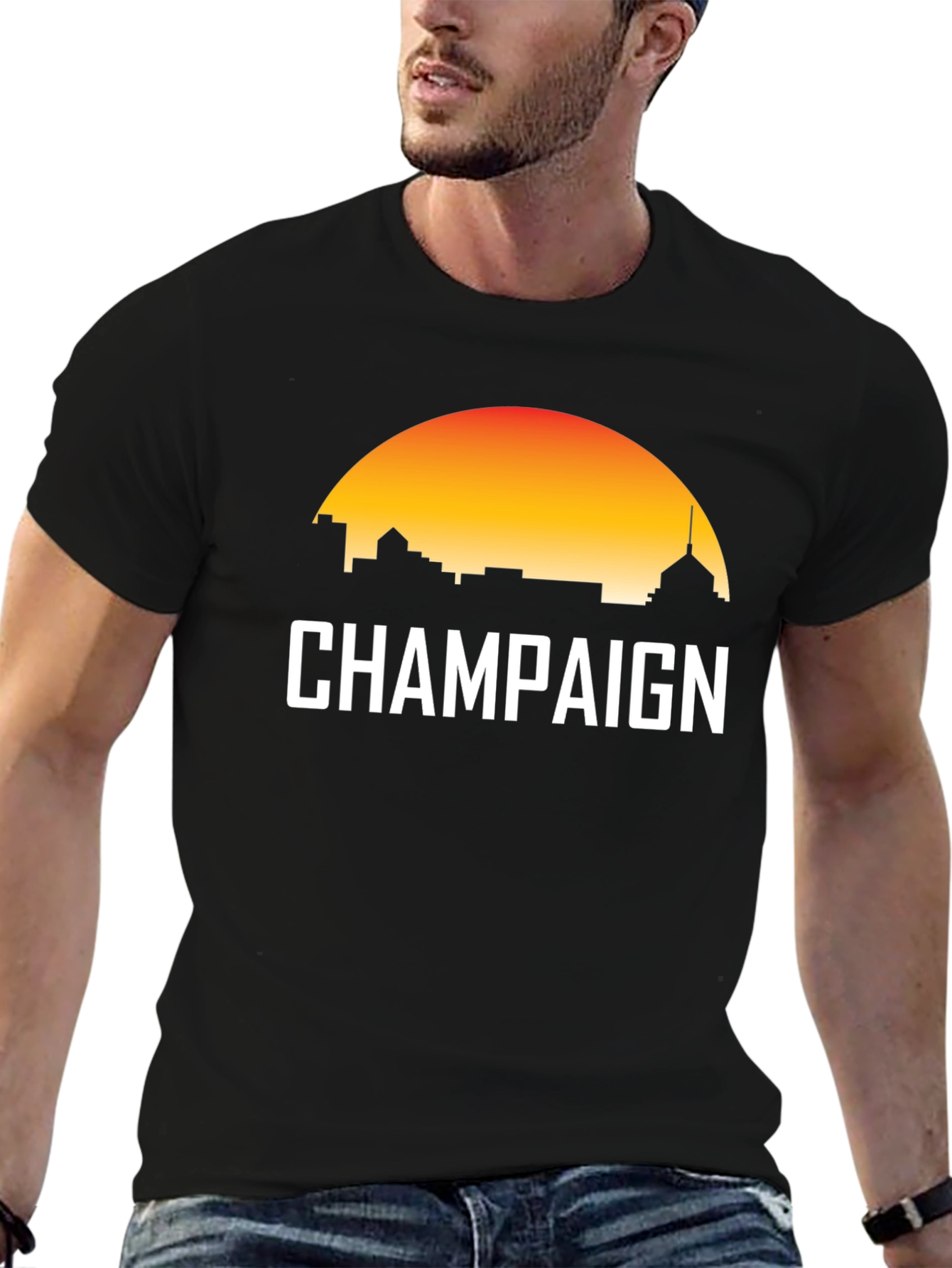Champaign Sunset T-Shirt - City Skyline Tee