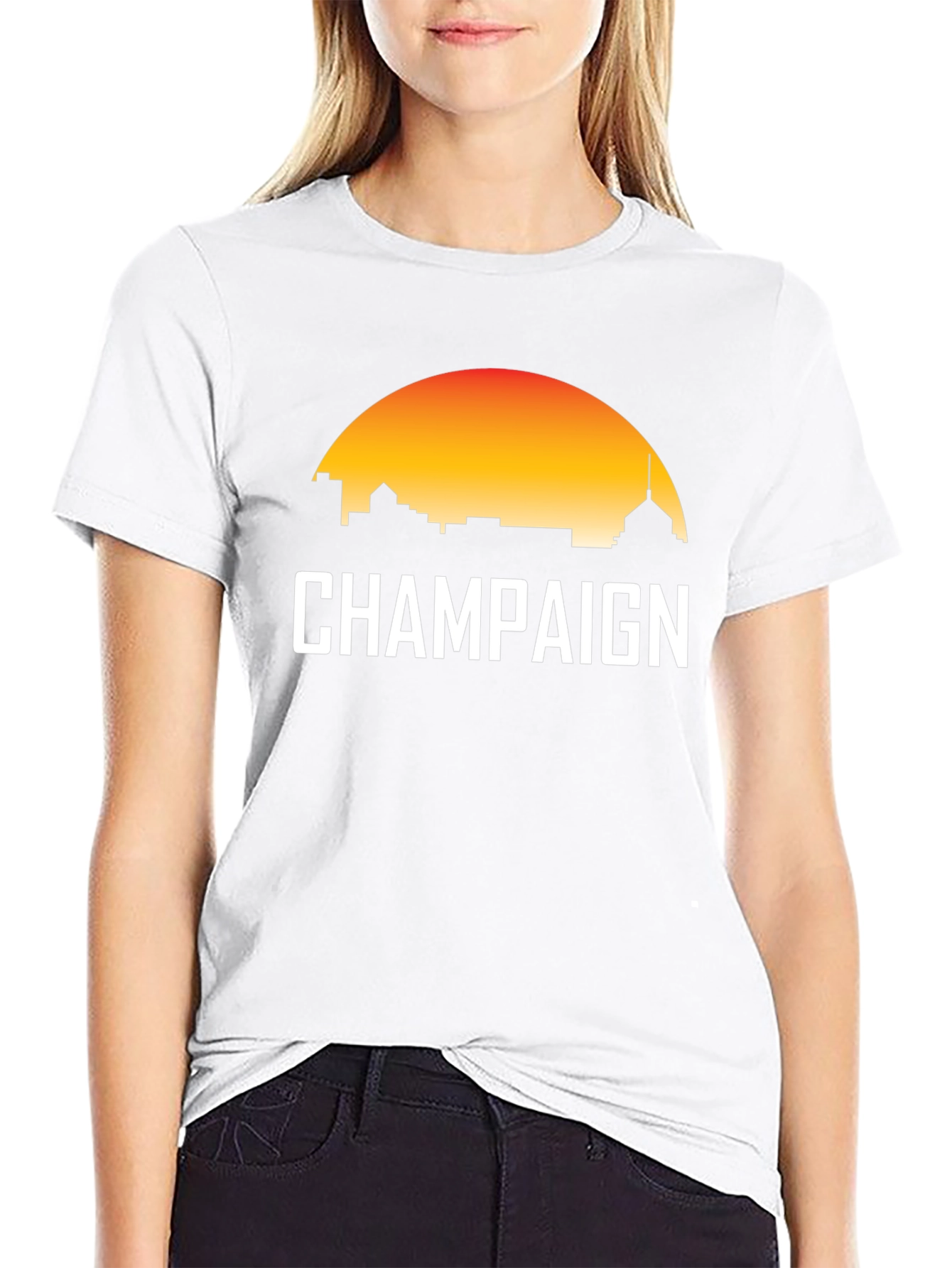 Champaign Sunset T-Shirt - City Skyline Tee