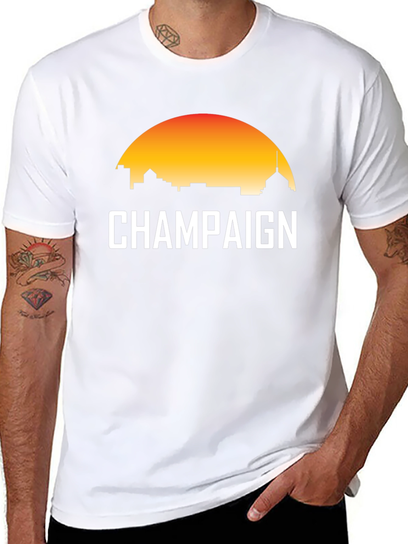 Champaign Sunset T-Shirt - City Skyline Tee
