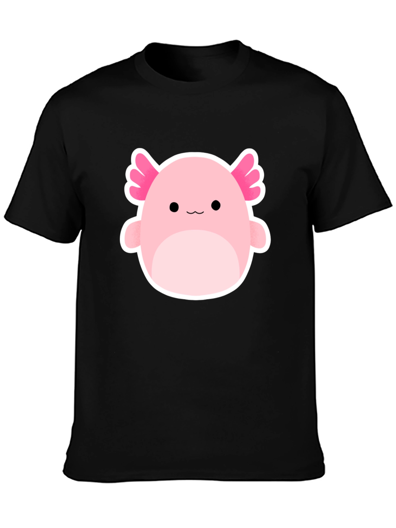 Axolotl Squishmallow Graphic Tee - Black Cotton Blend