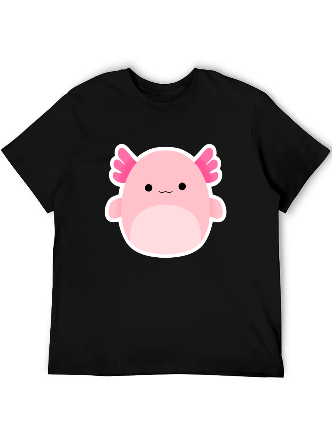Axolotl Squishmallow Graphic Tee - Black Cotton Blend