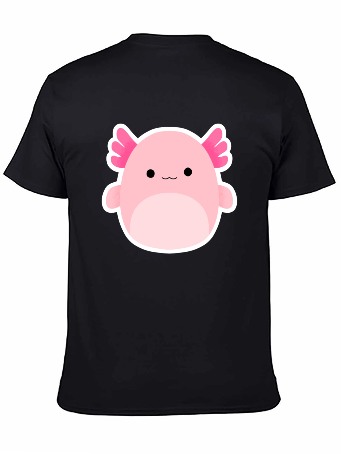 Axolotl Squishmallow Graphic Tee - Black Cotton Blend