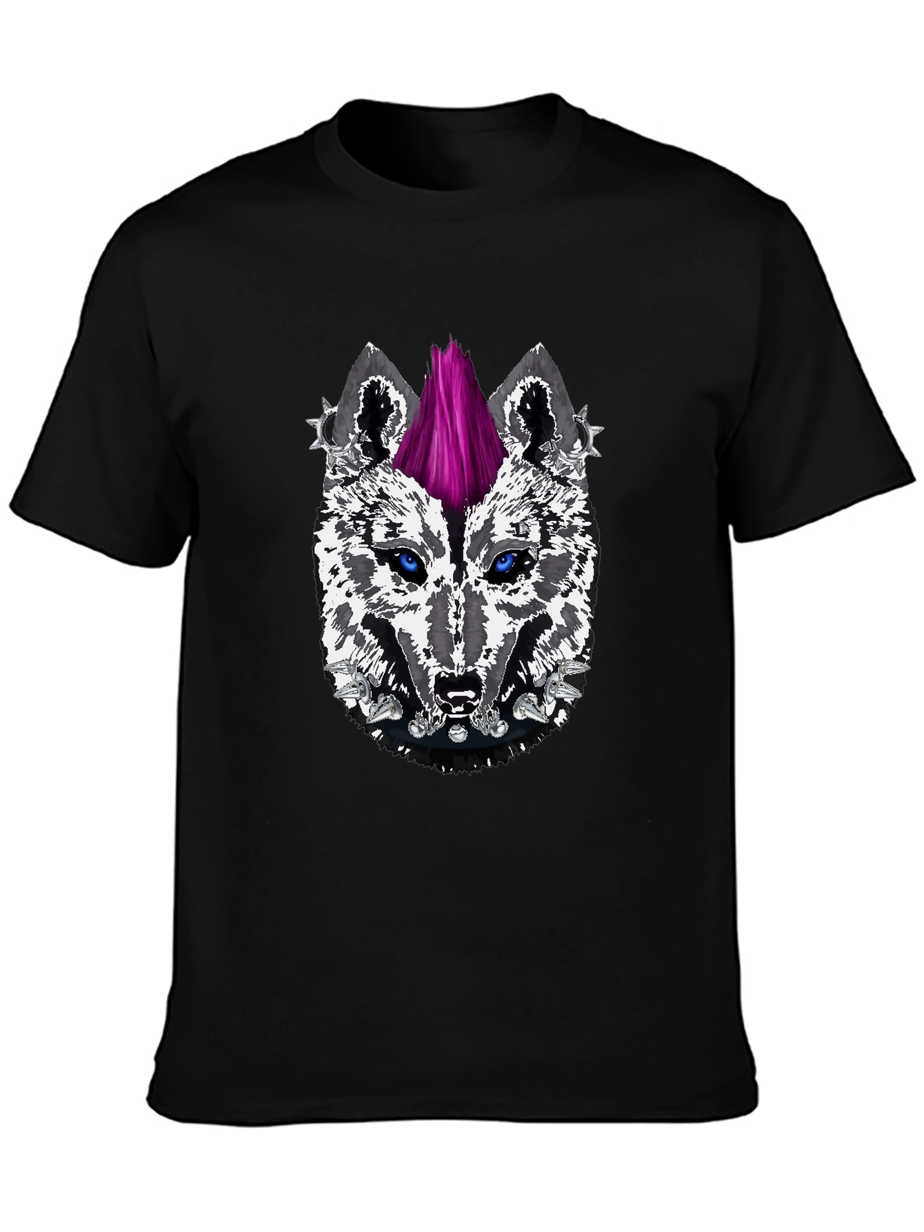Punk Wolf Graphic Tee - Fierce Style