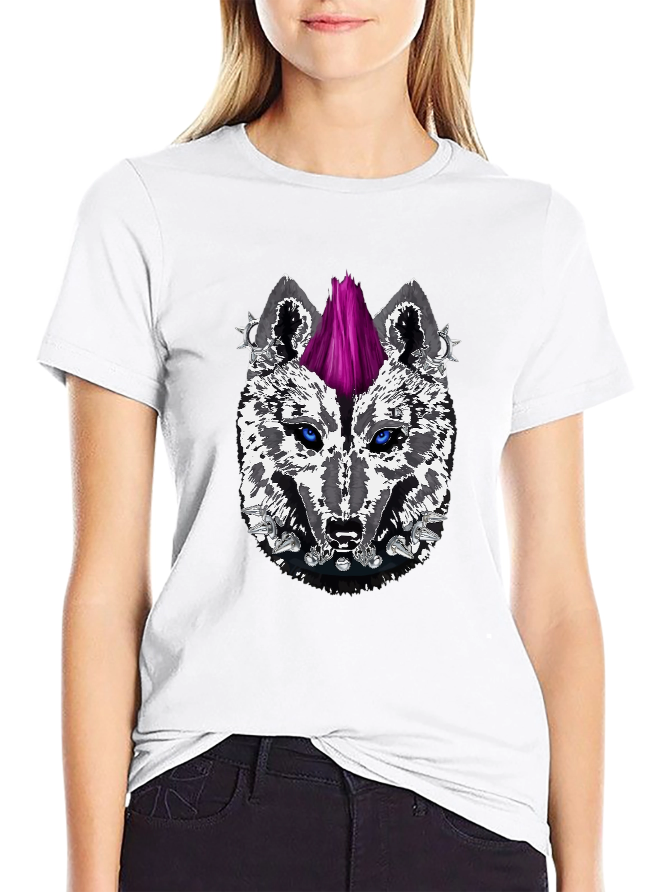 Punk Wolf Graphic Tee - Fierce Style