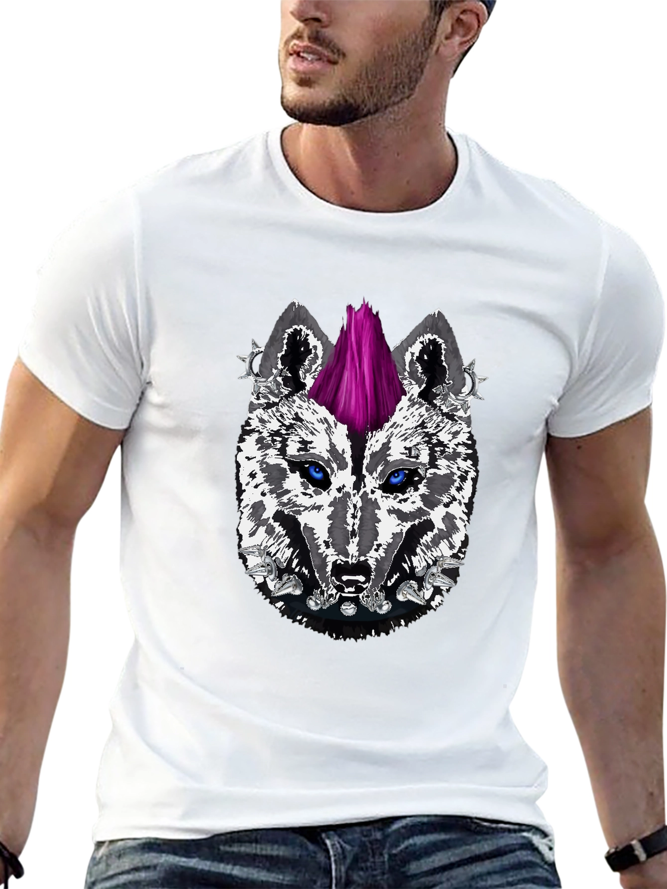 Punk Wolf Graphic Tee - Fierce Style