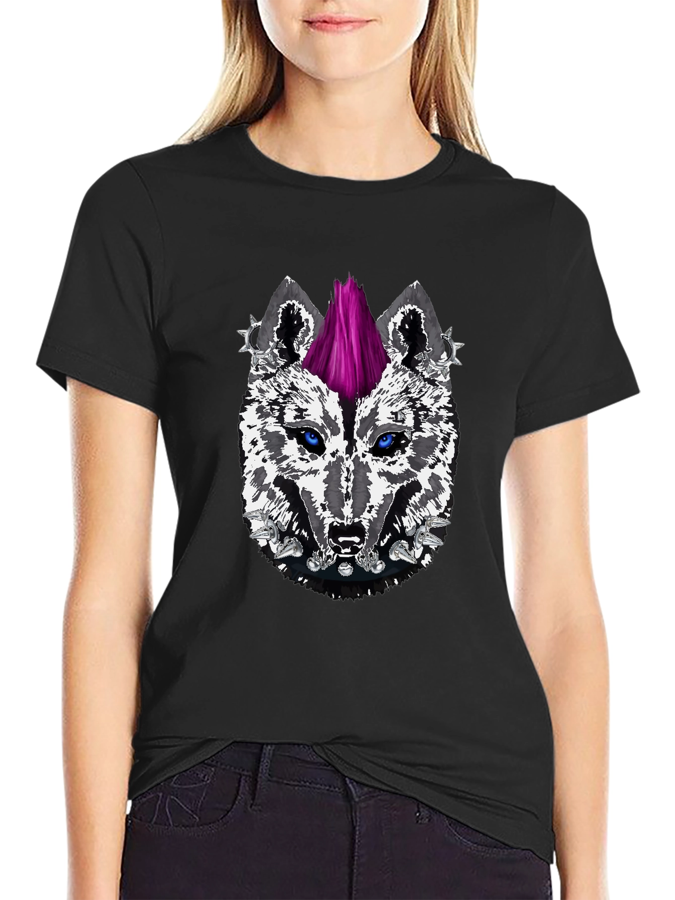 Punk Wolf Graphic Tee - Fierce Style