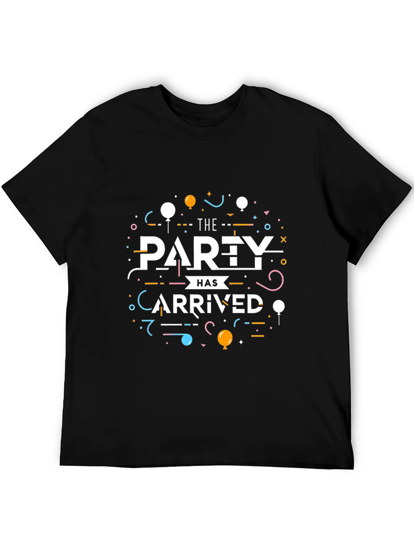 The Party Has Arrived Black Graphic Tee