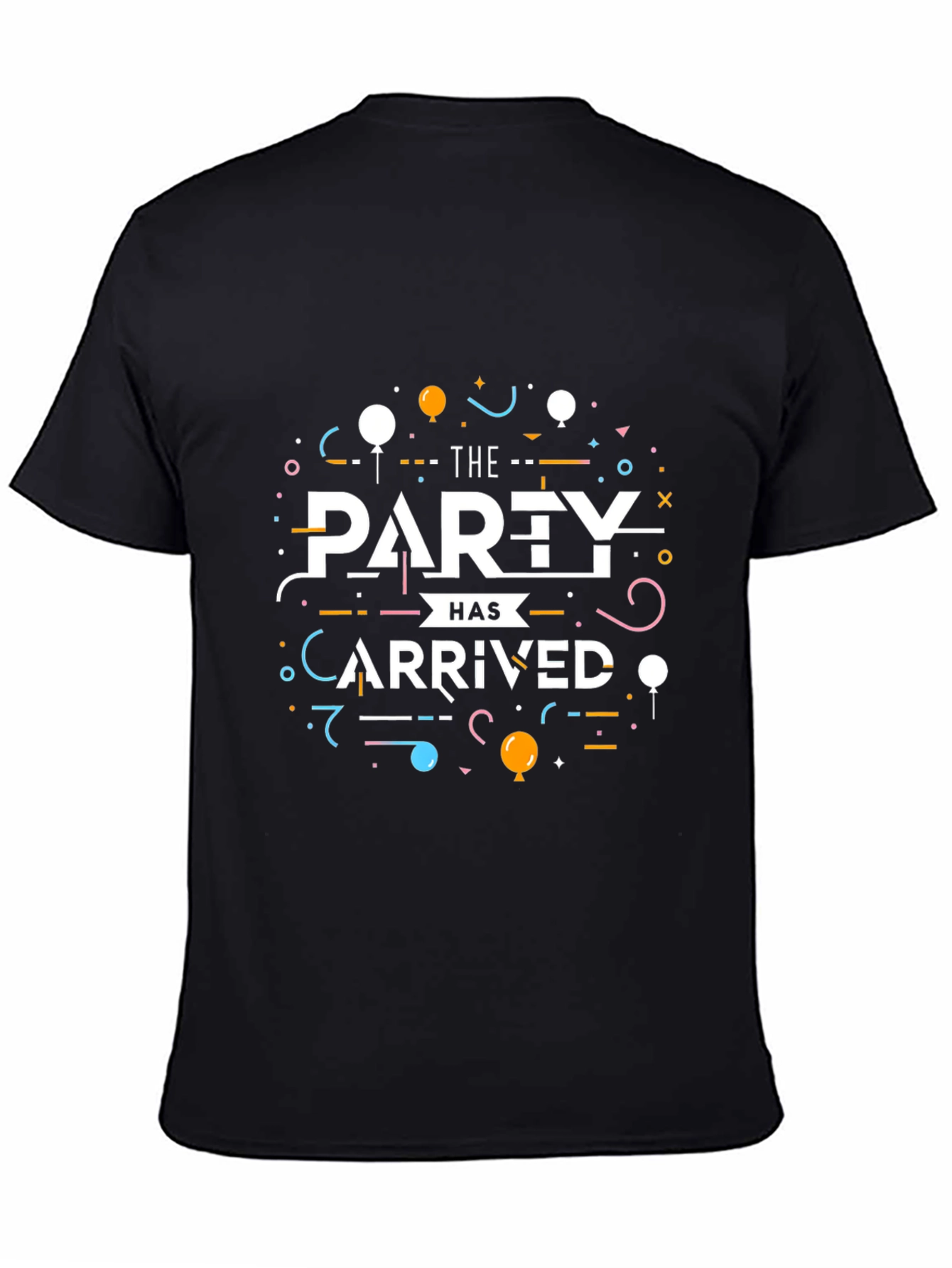 The Party Has Arrived Black Graphic Tee