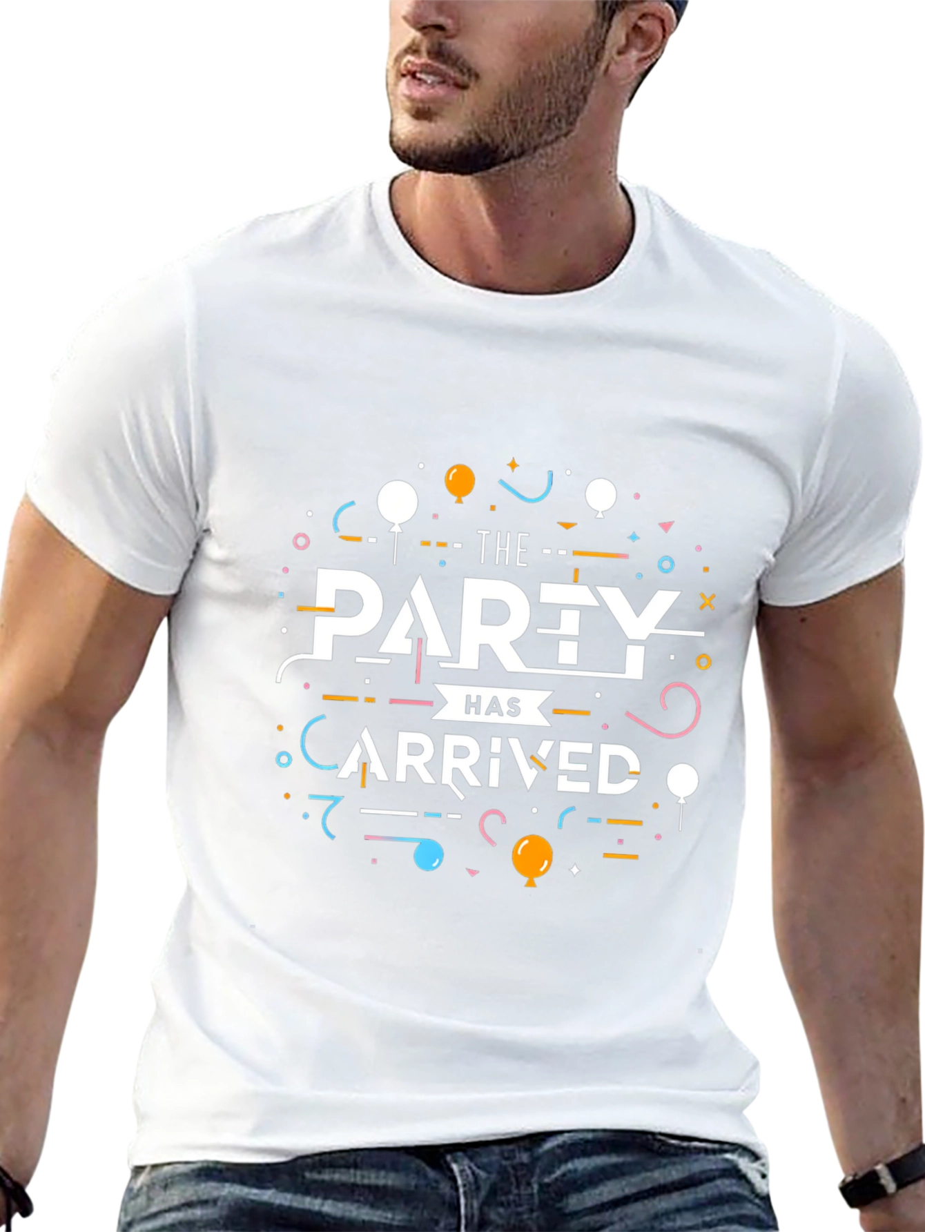 The Party Has Arrived Black Graphic Tee