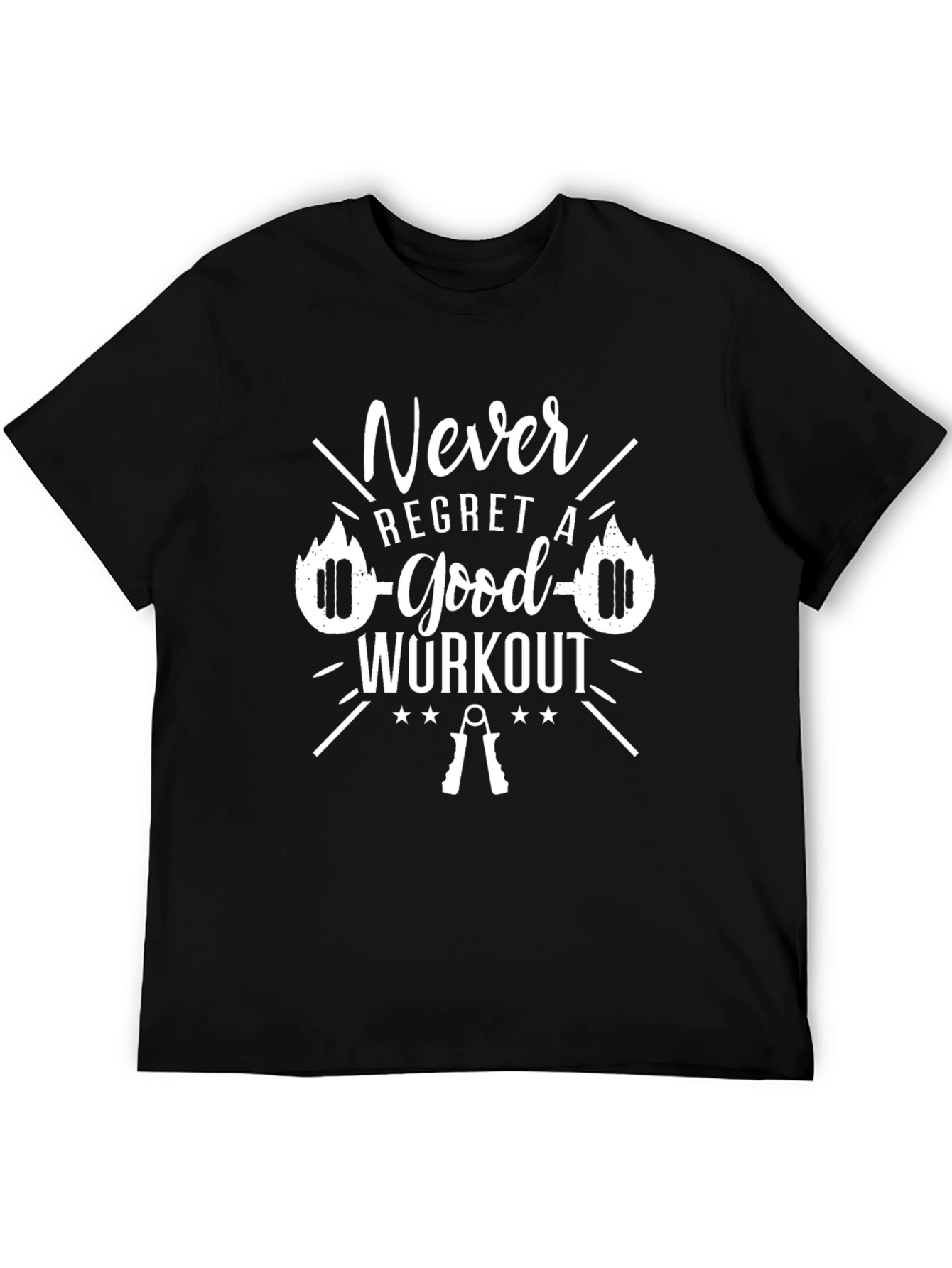 Never Regret Good Workout Black T-Shirt