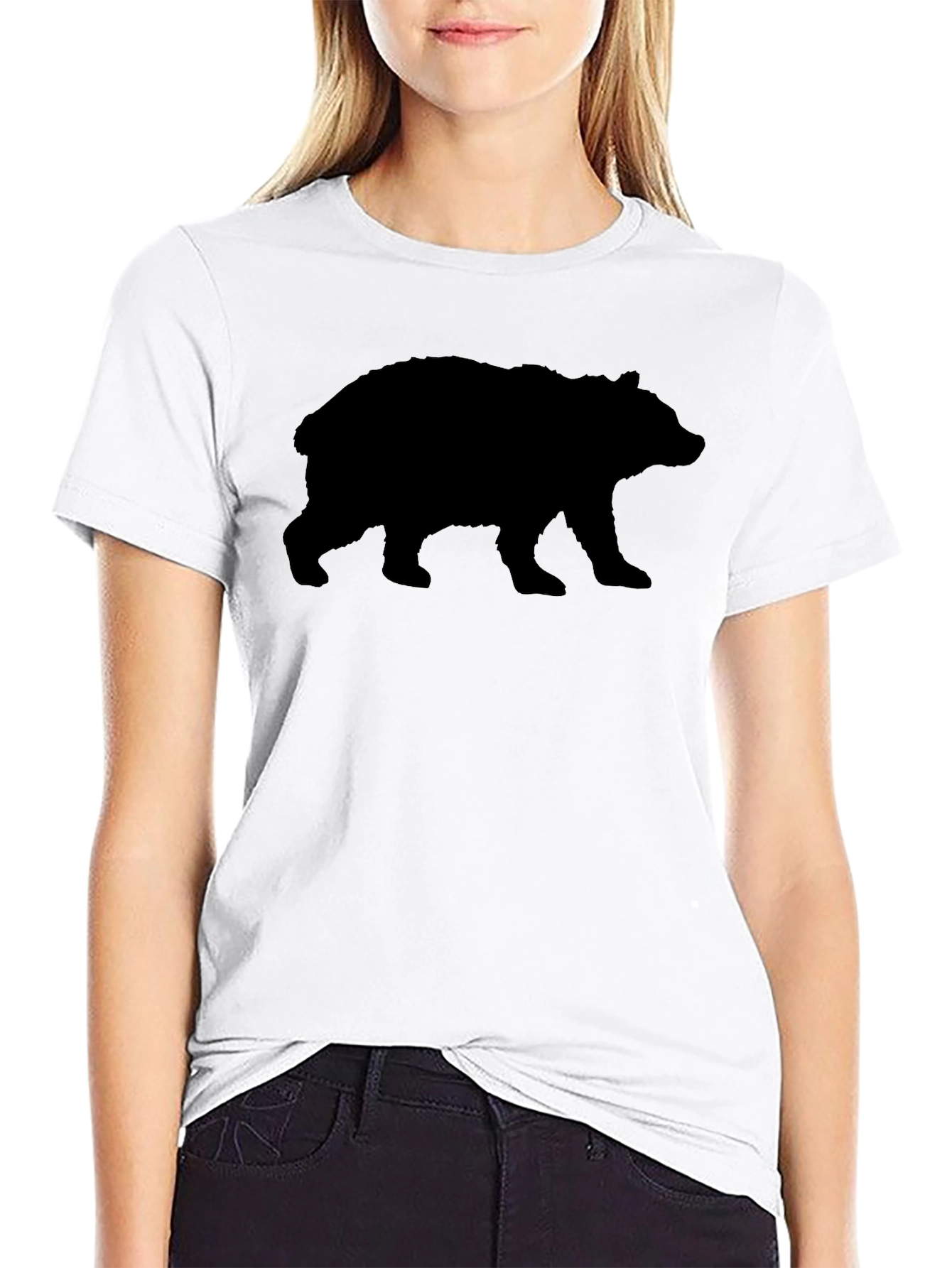 Bear Silhouette Black T-Shirt