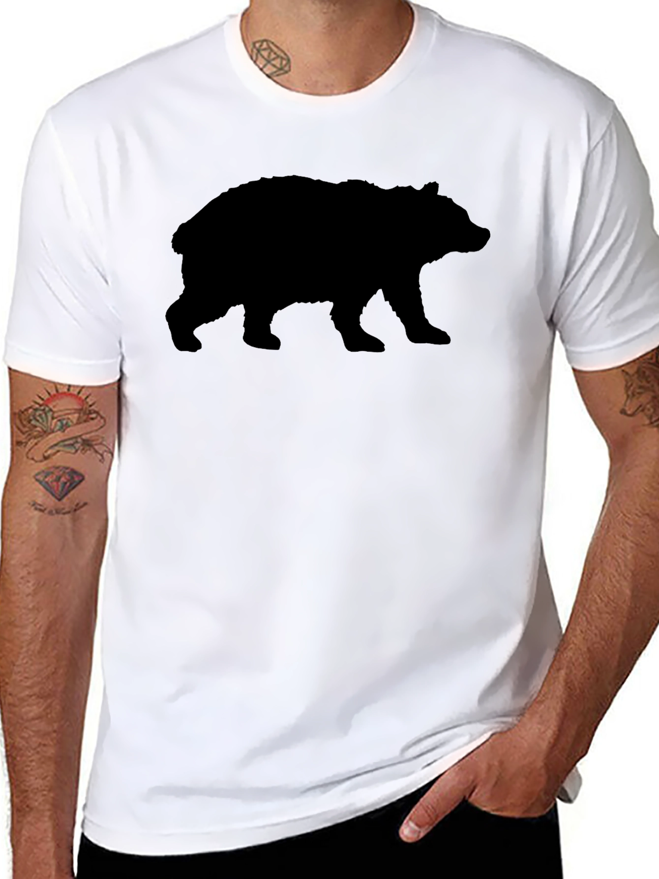 Bear Silhouette Black T-Shirt