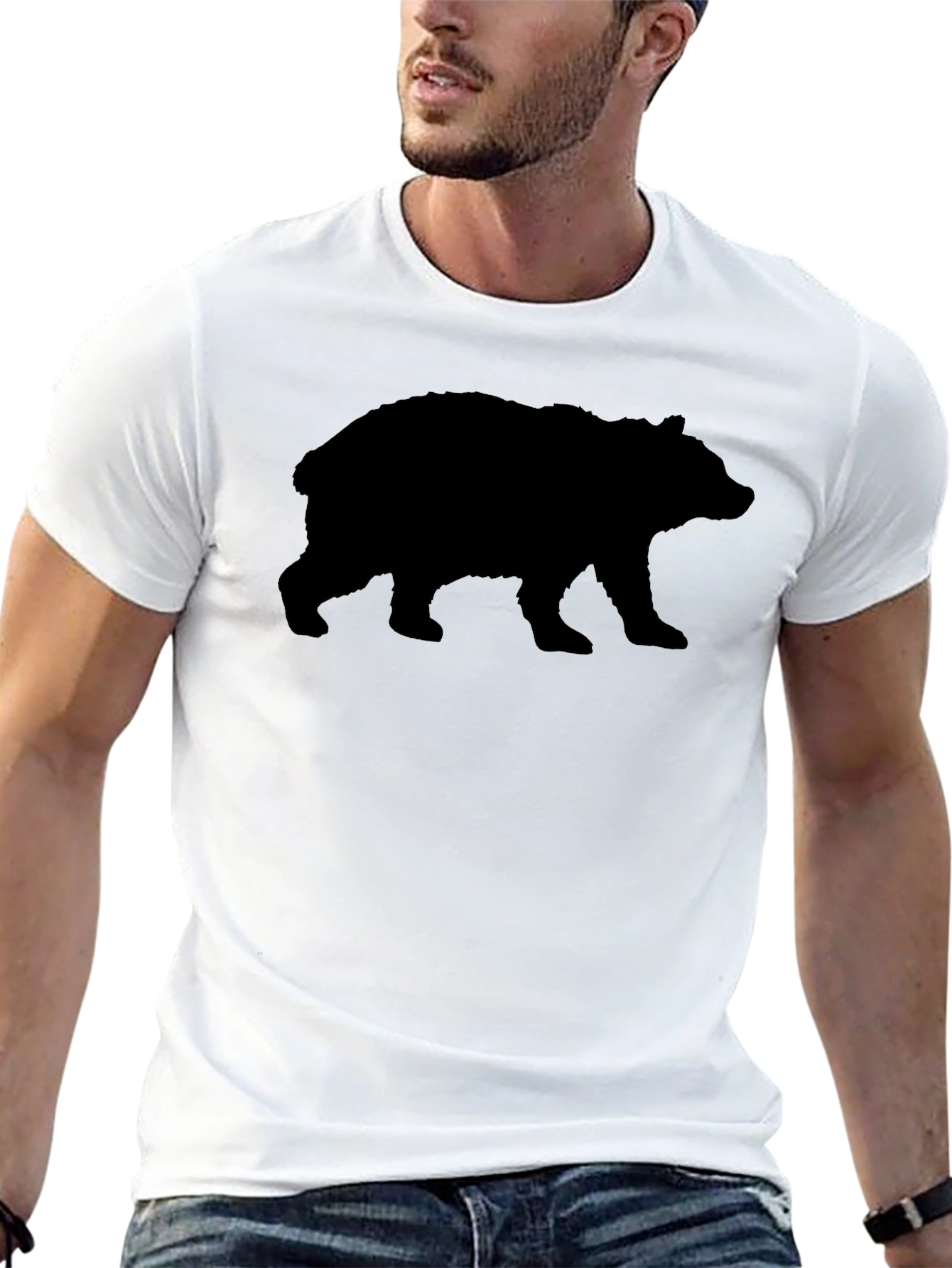 Bear Silhouette Black T-Shirt