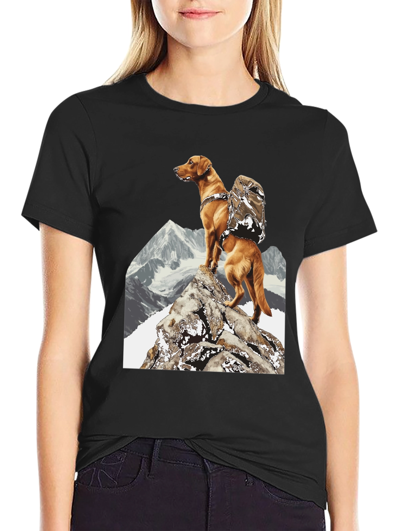 Hiking Dog Graphic Tee - Adventure Ready!