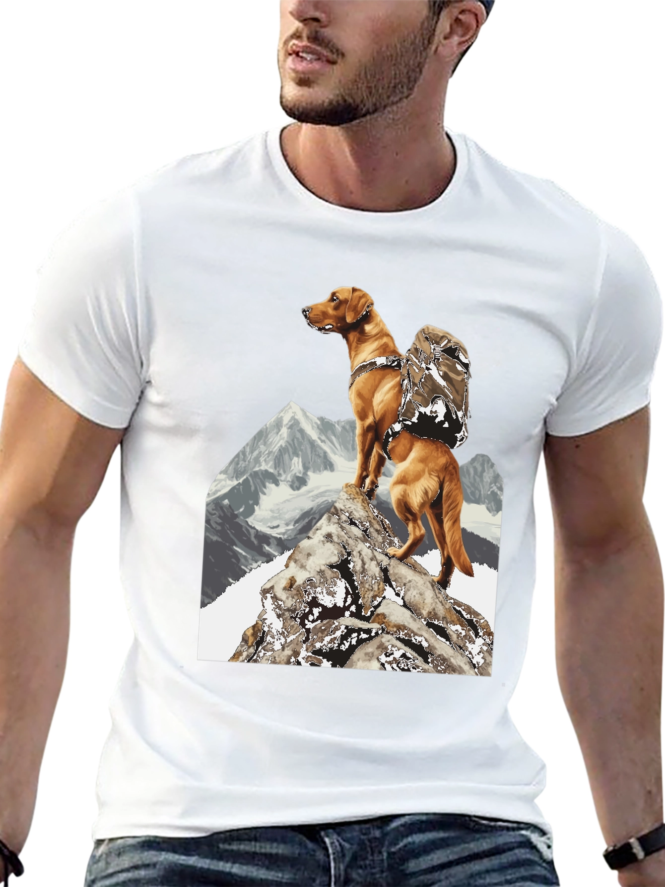 Hiking Dog Graphic Tee - Adventure Ready!