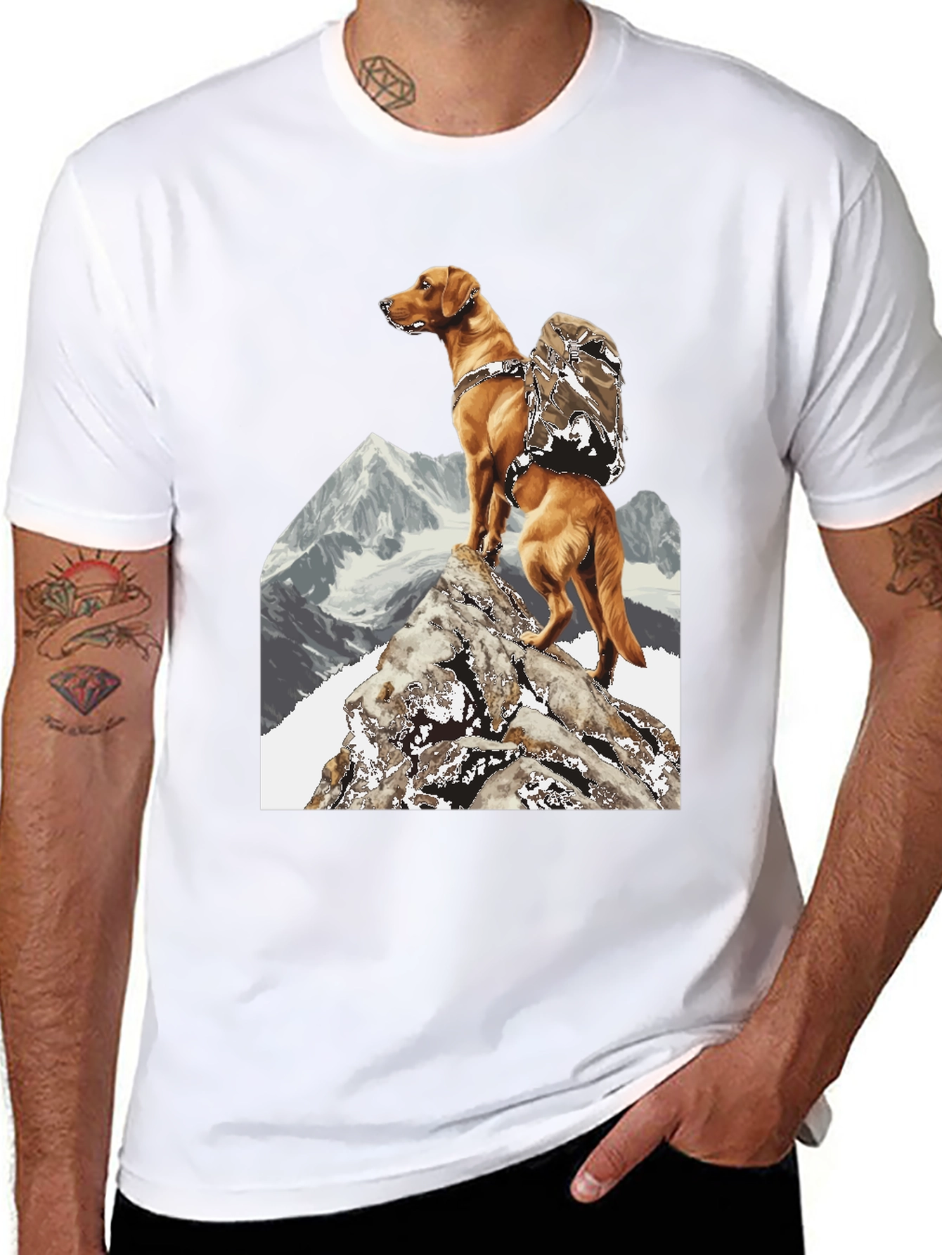 Hiking Dog Graphic Tee - Adventure Ready!