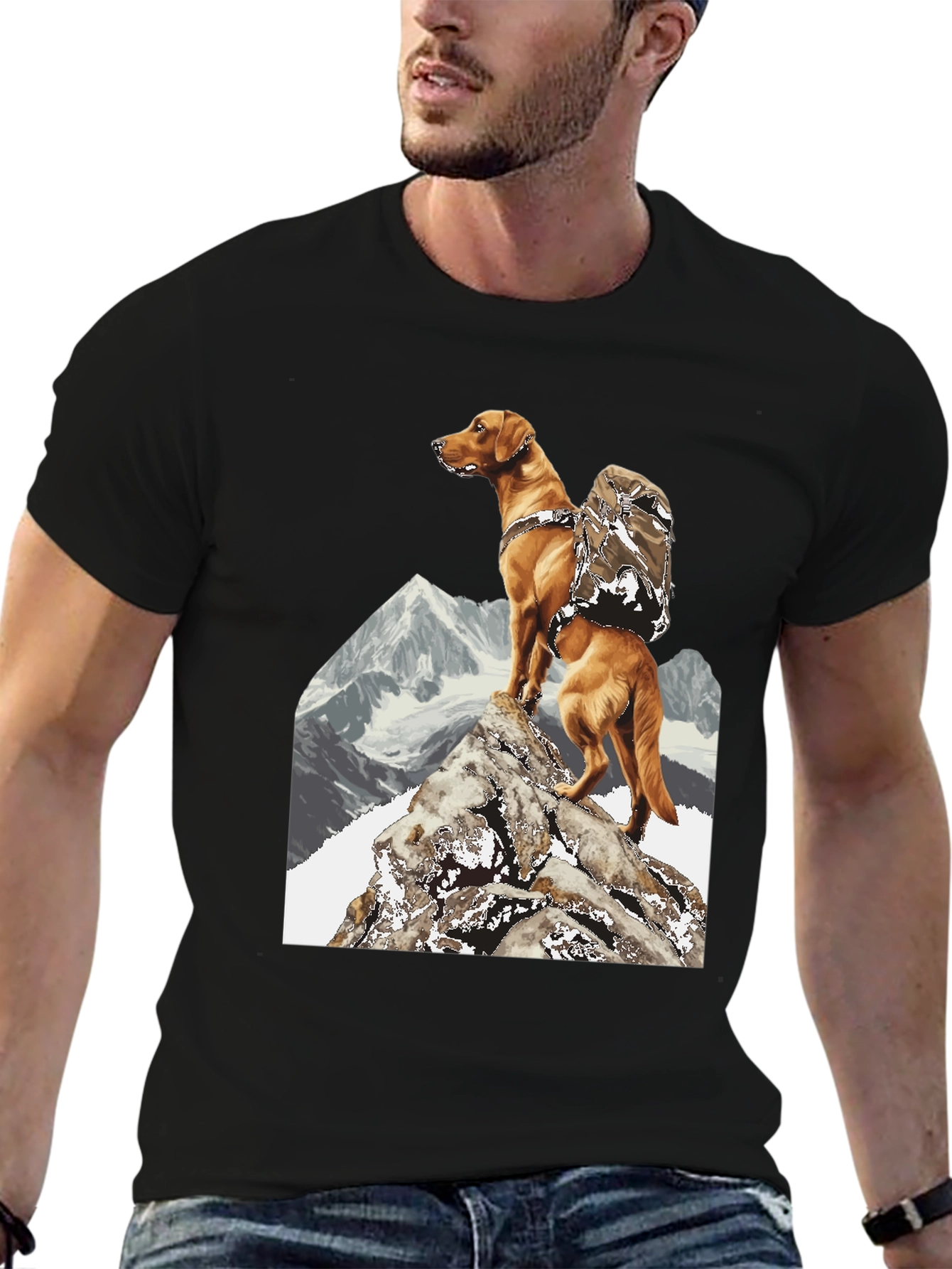 Hiking Dog Graphic Tee - Adventure Ready!