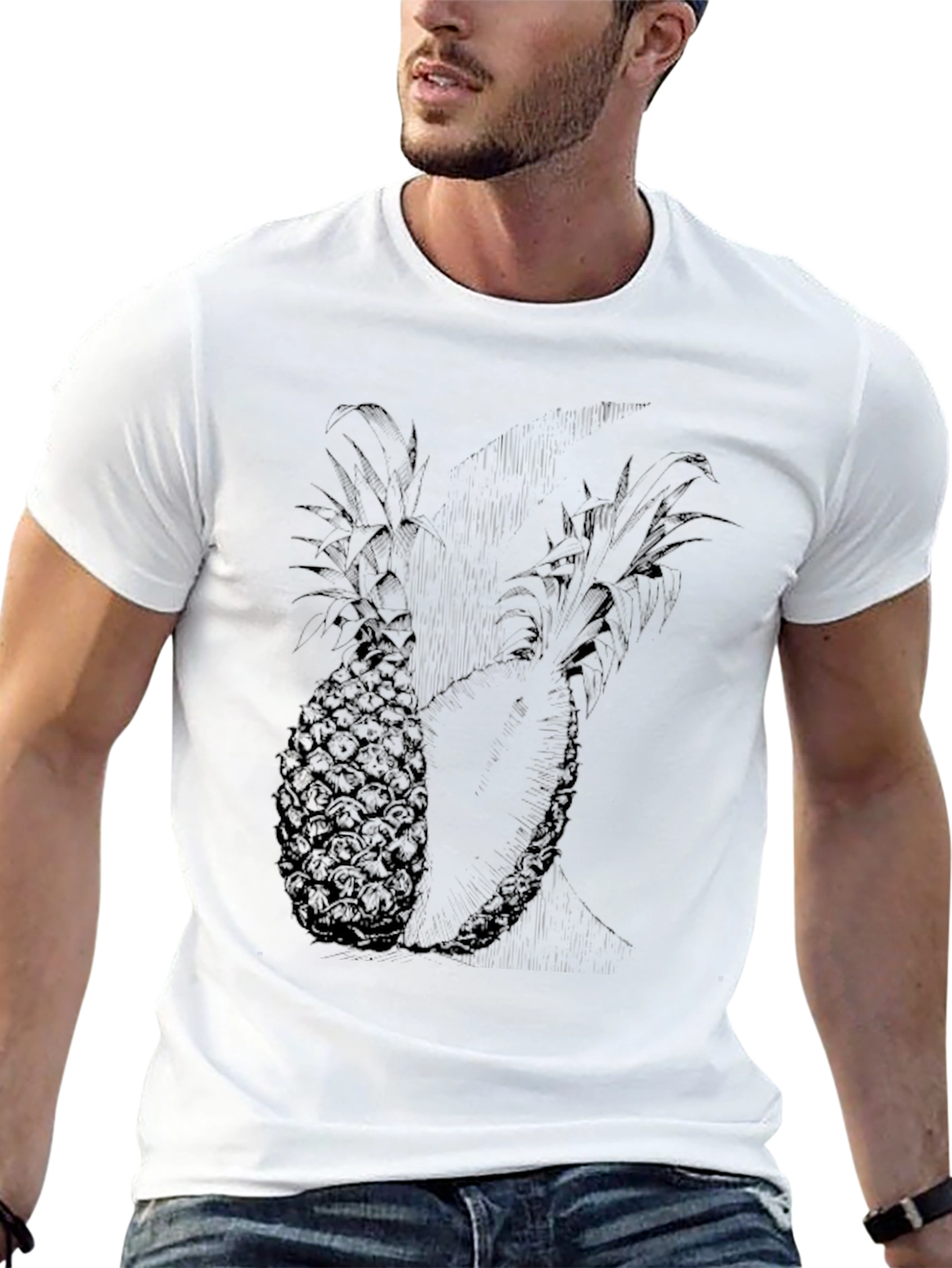 Pineapple Graphic Black Tee