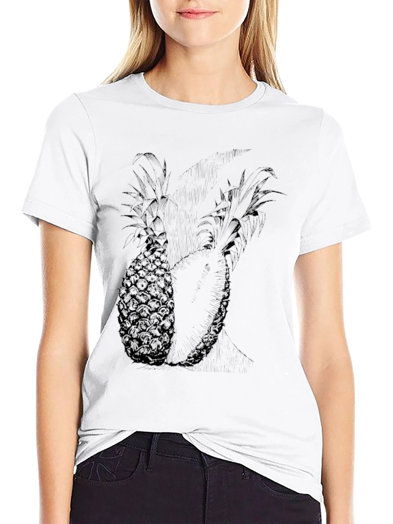 Pineapple Graphic Black Tee