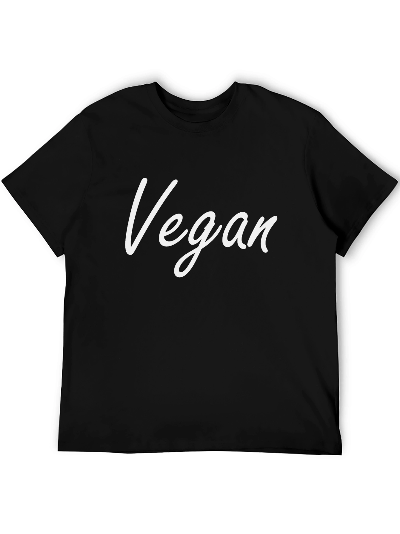 Vegan T-Shirt - Black Crew Neck Short Sleeve