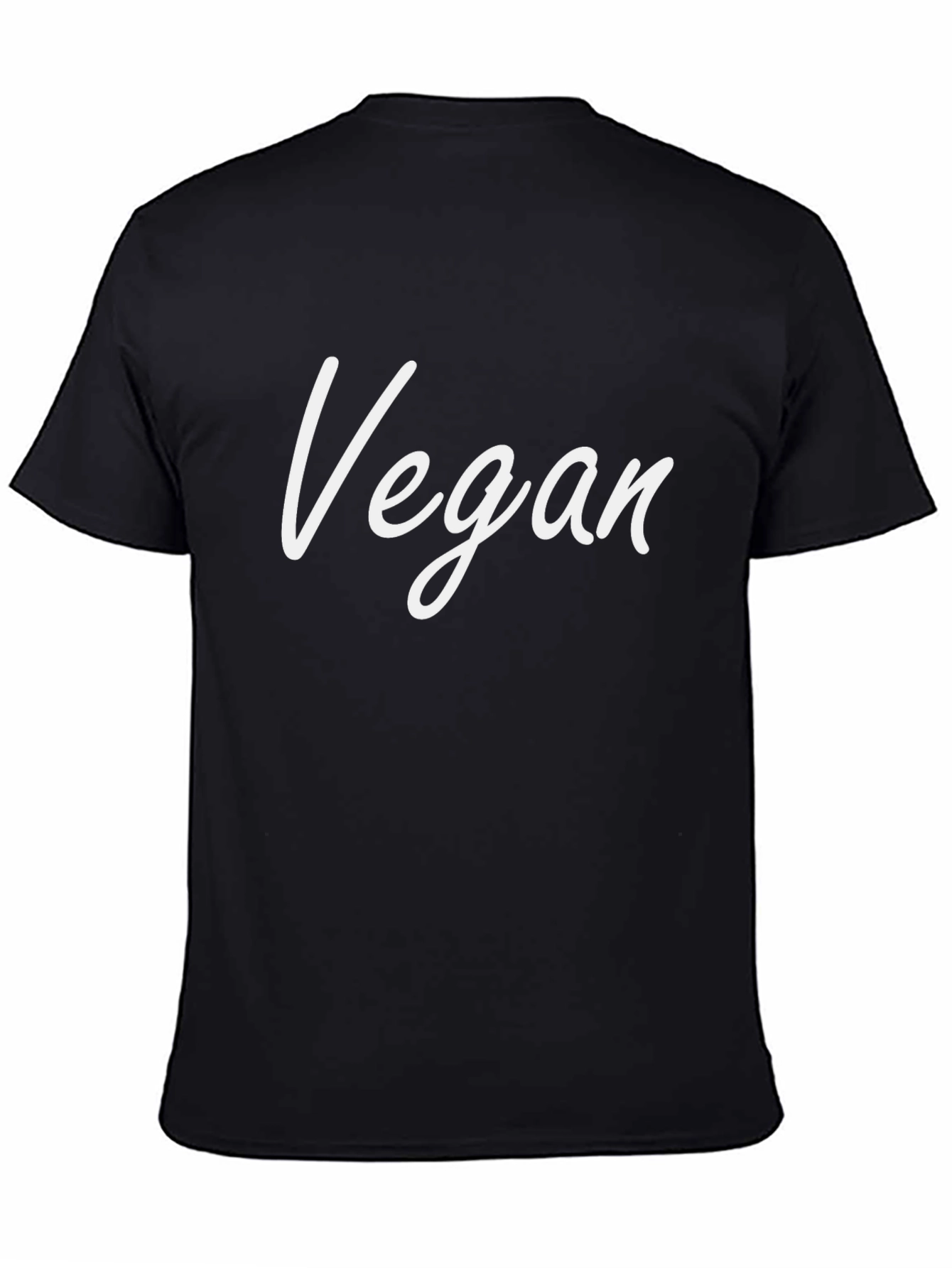 Vegan T-Shirt - Black Crew Neck Short Sleeve