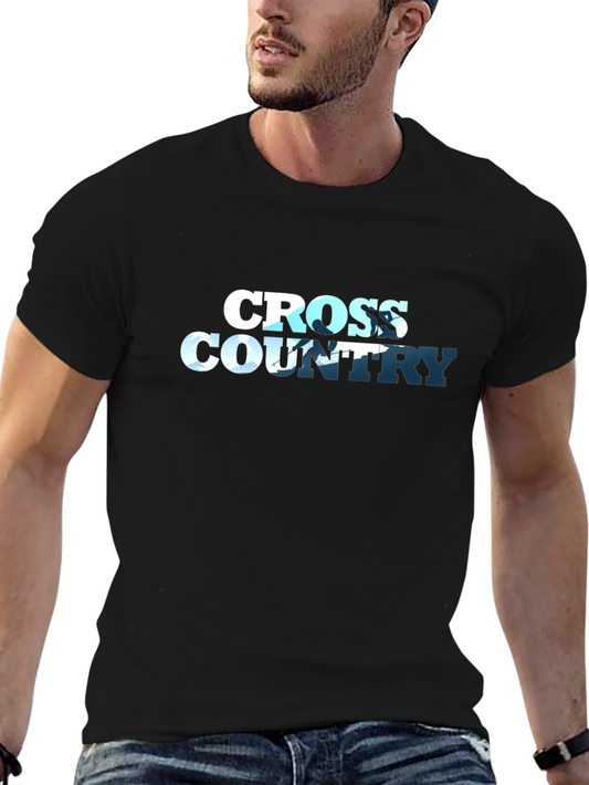 Cross Country Running Graphic Tee - Black