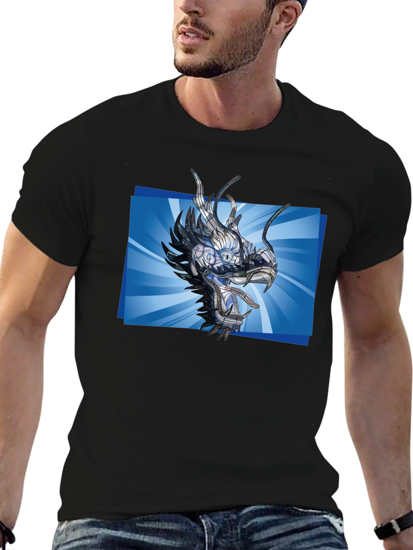 Cyber Dragon T-Shirt - Futuristic Anime Style