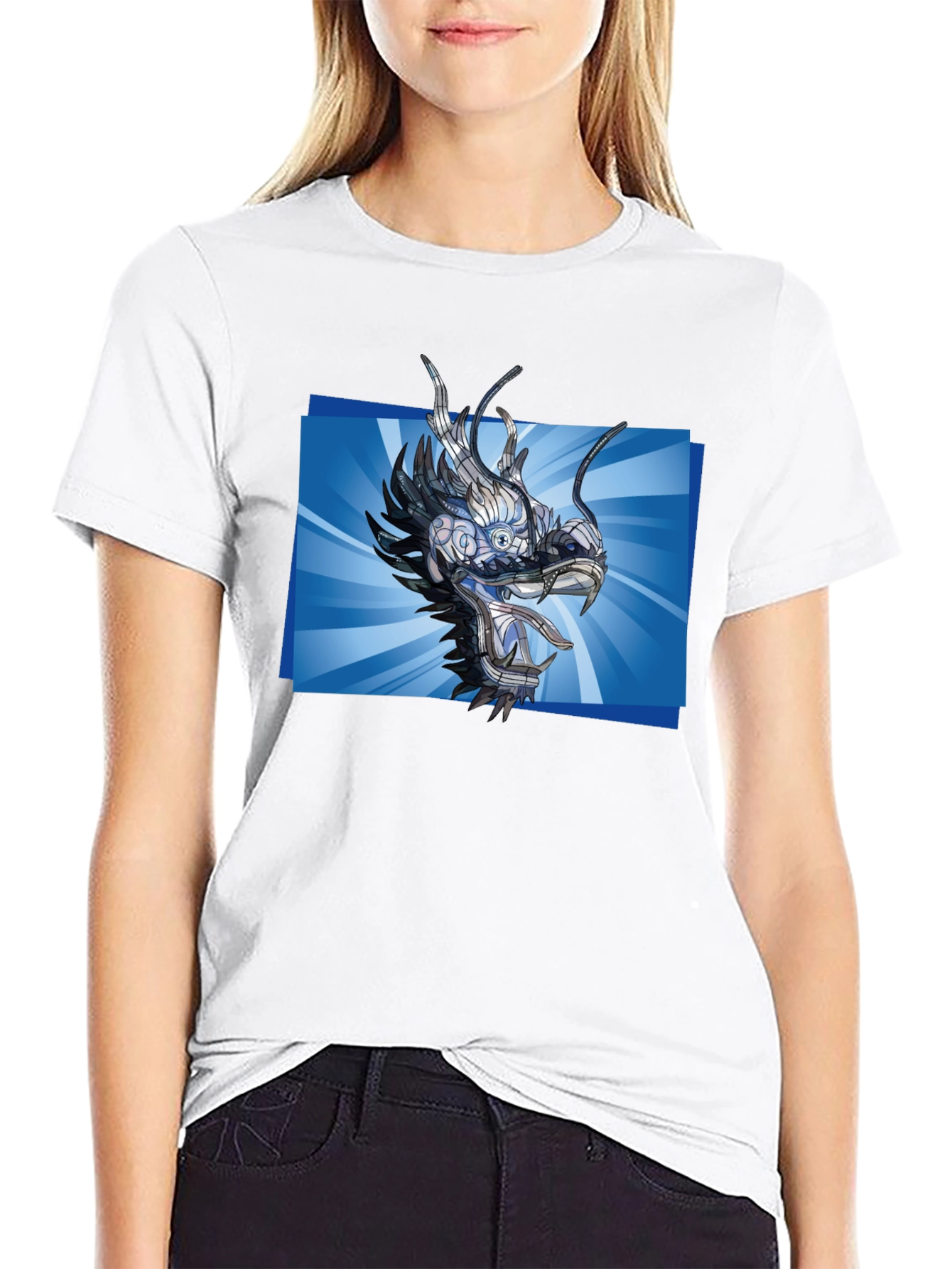 Cyber Dragon T-Shirt - Futuristic Anime Style