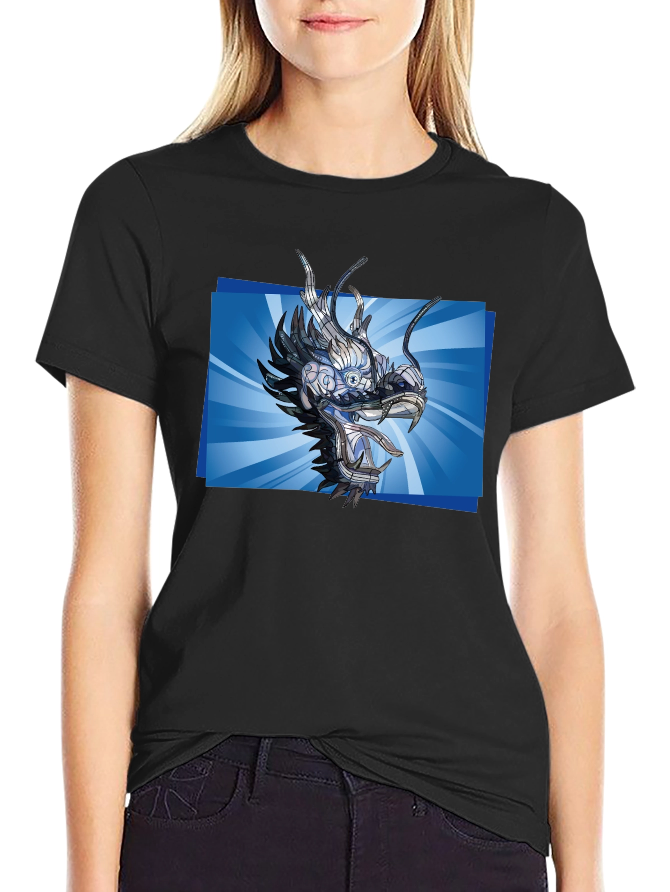 Cyber Dragon T-Shirt - Futuristic Anime Style