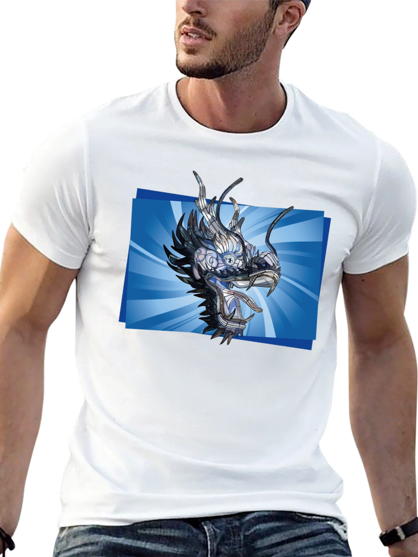 Cyber Dragon T-Shirt - Futuristic Anime Style