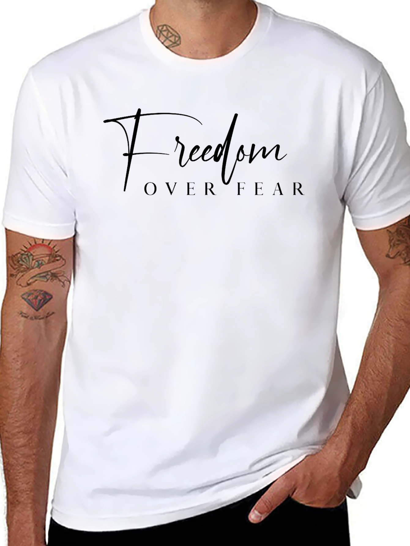 Freedom Over Fear Graphic Tee - Black Soft Cotton