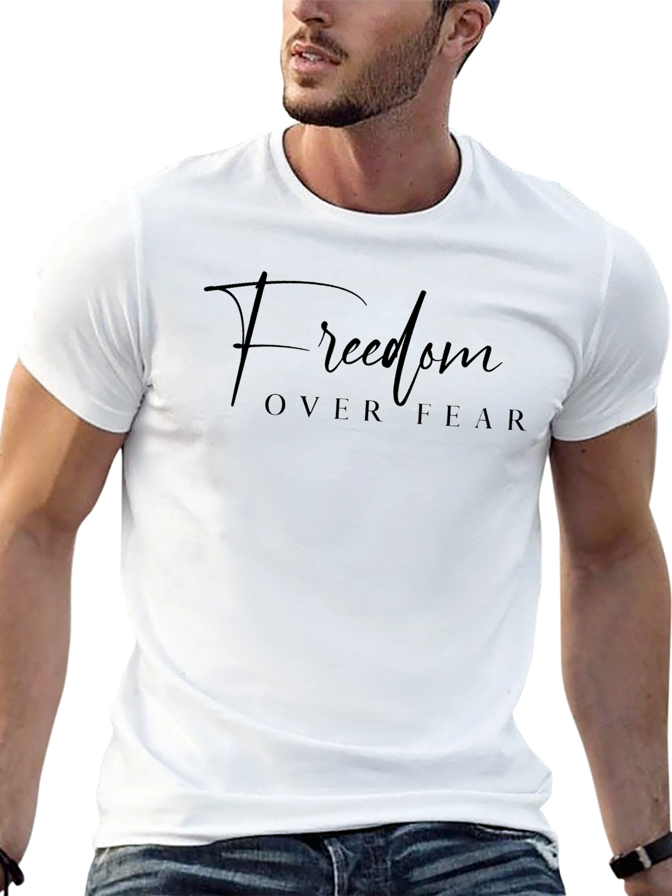 Freedom Over Fear Graphic Tee - Black Soft Cotton