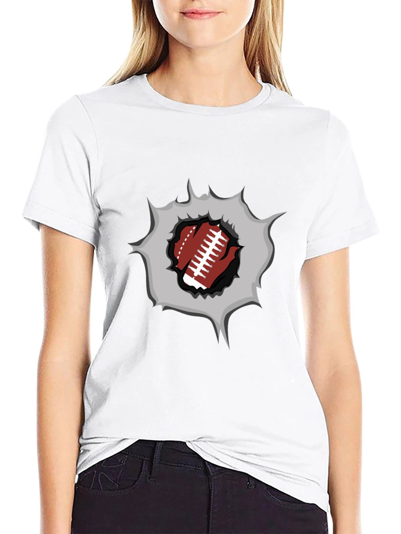 Football Burst Graphic Tee - Touchdown Style
