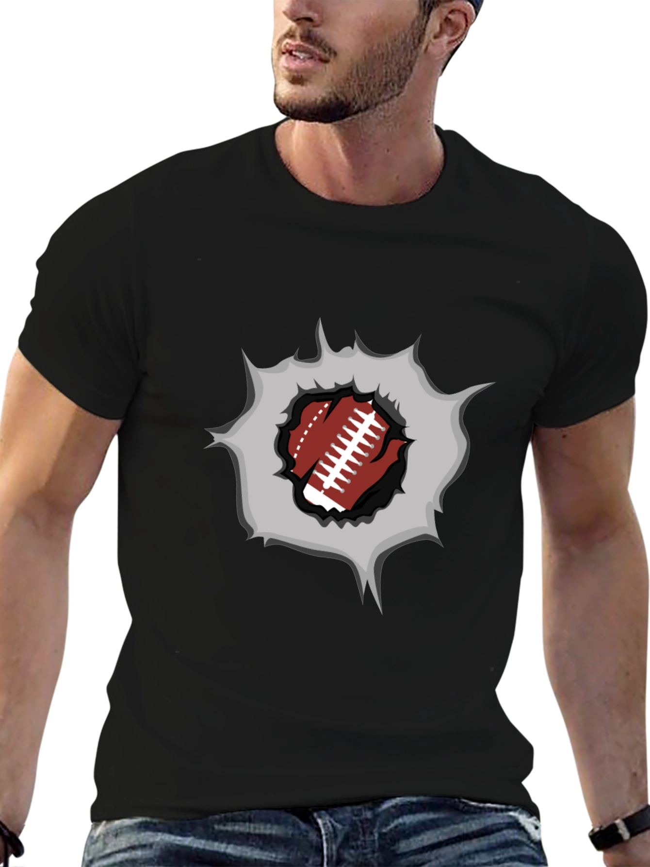 Football Burst Graphic Tee - Touchdown Style