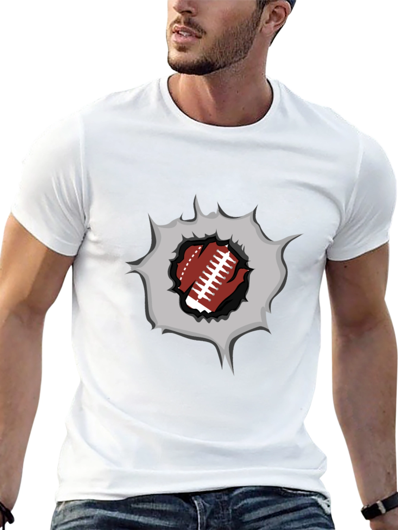 Football Burst Graphic Tee - Touchdown Style