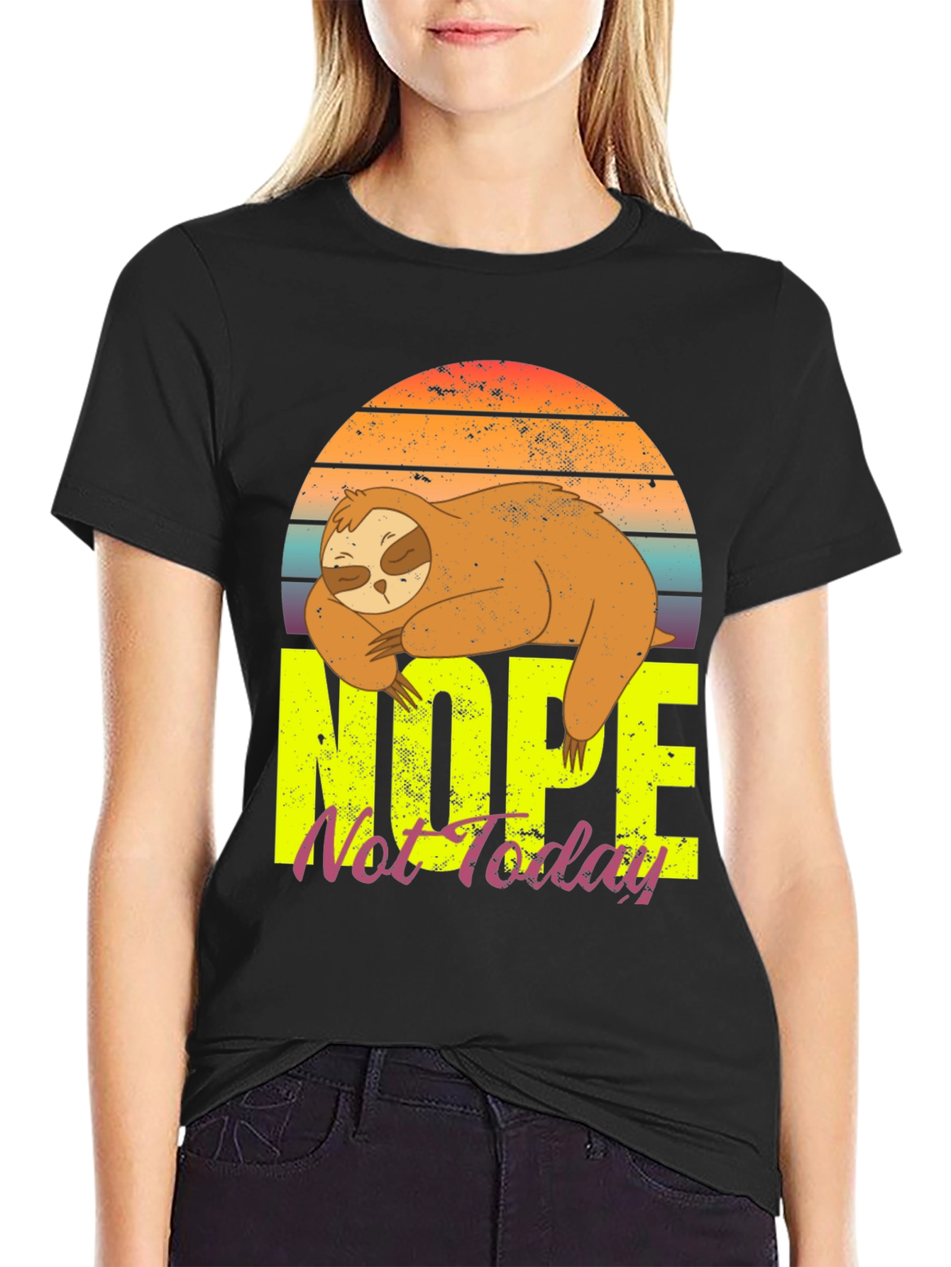 Nope Not Today Sloth Graphic Tee