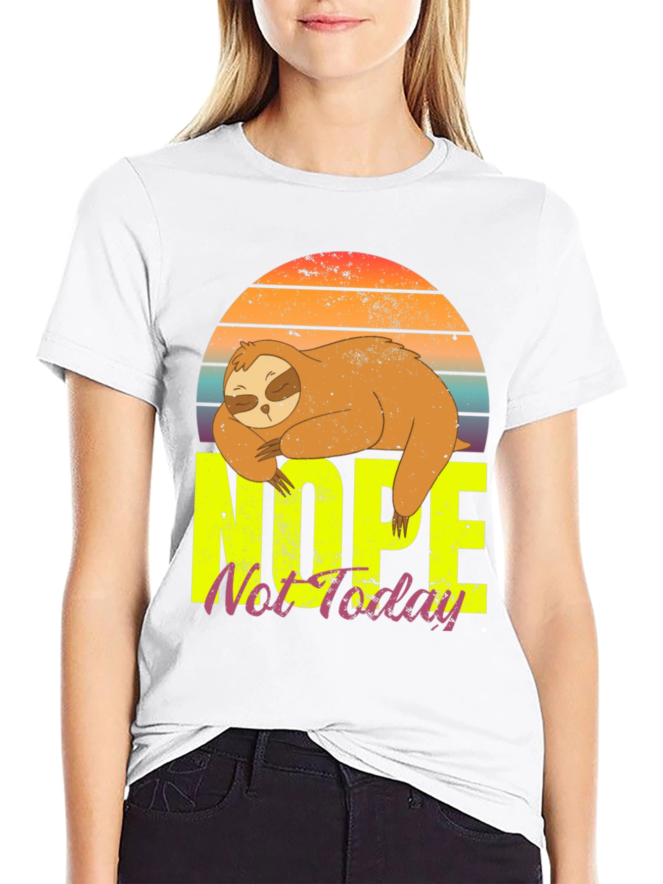 Nope Not Today Sloth Graphic Tee