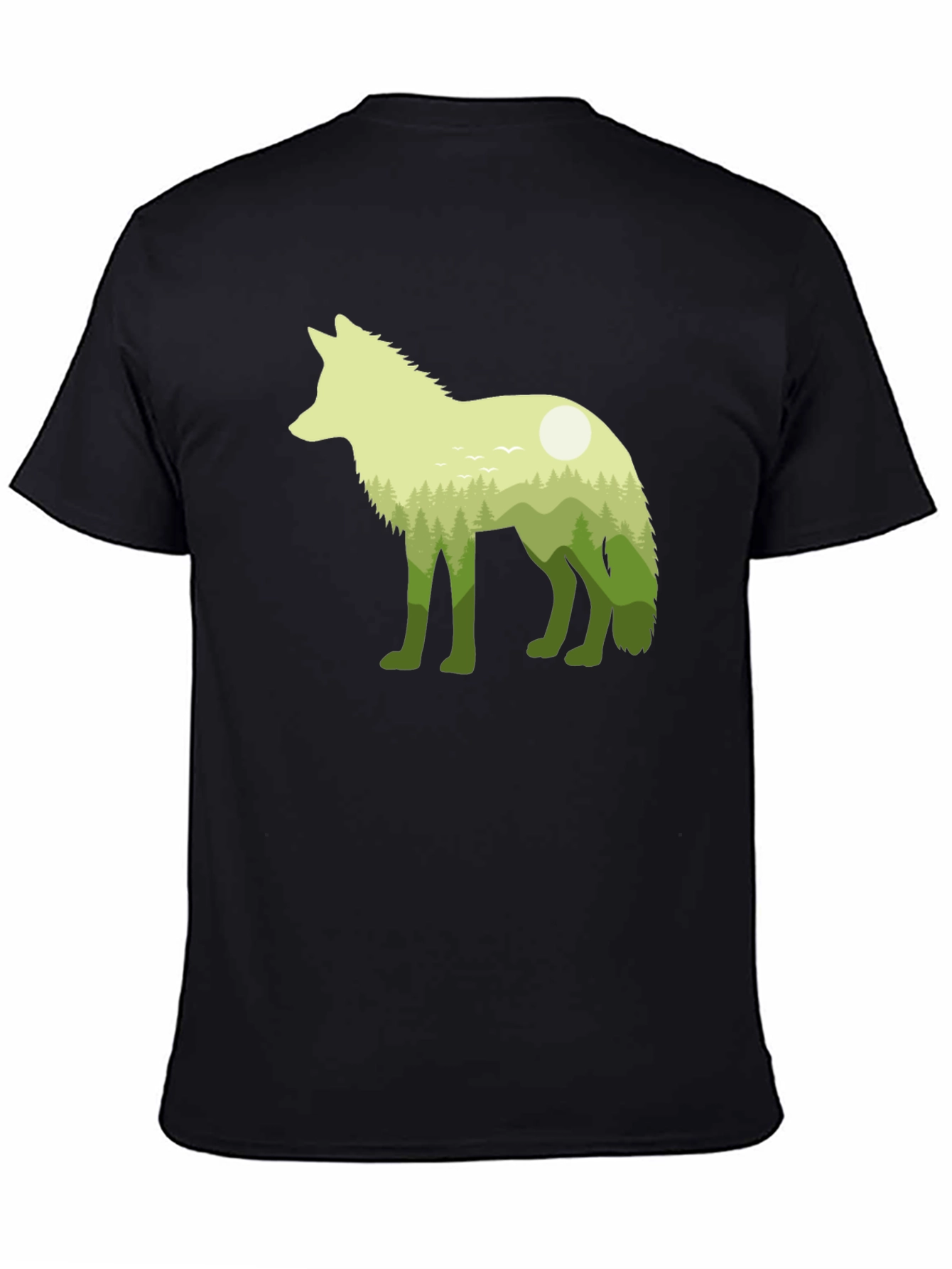 Nature Wolf Graphic Tee - Mens Black T-Shirt