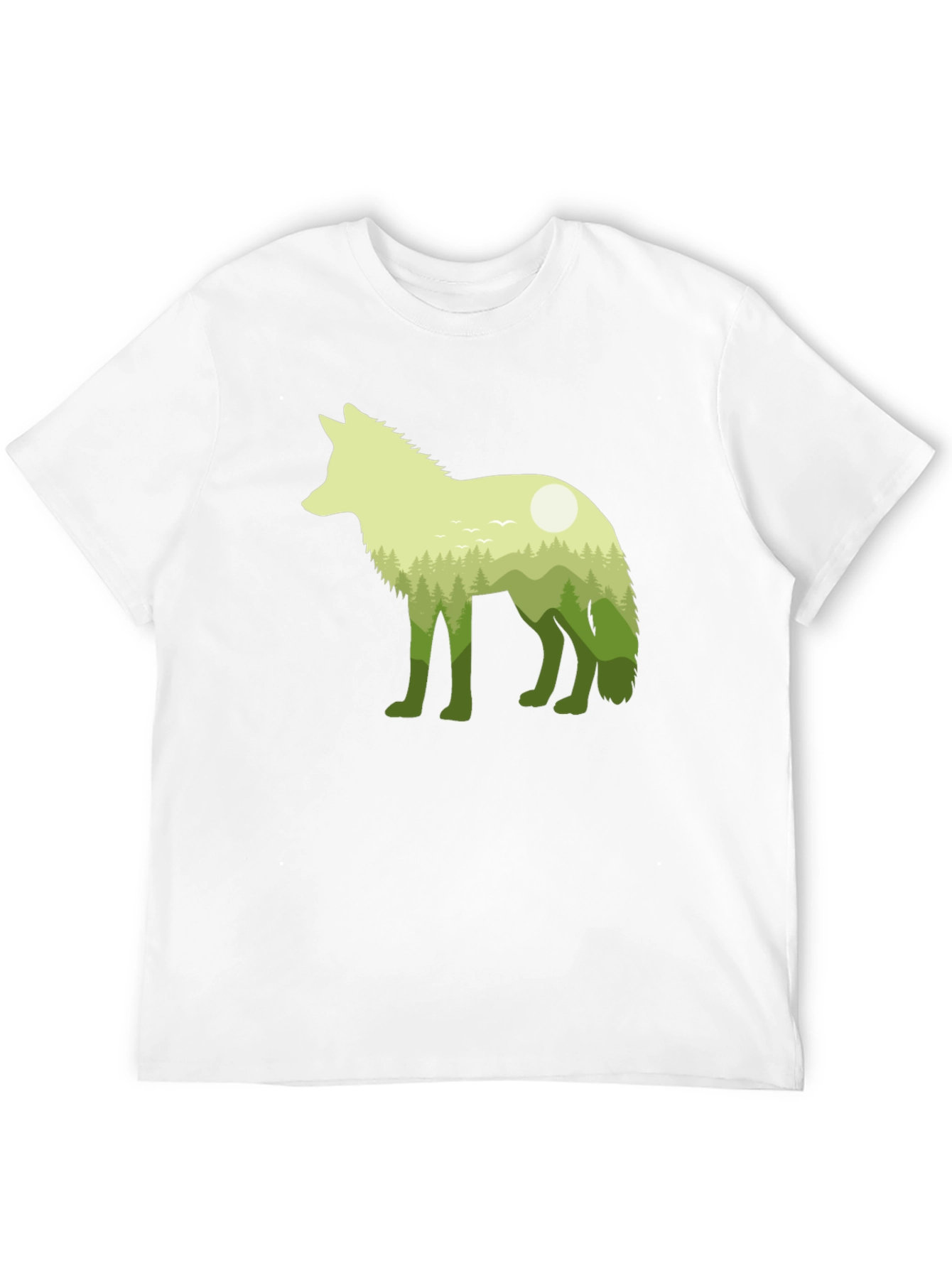 Nature Wolf Graphic Tee - Mens Black T-Shirt