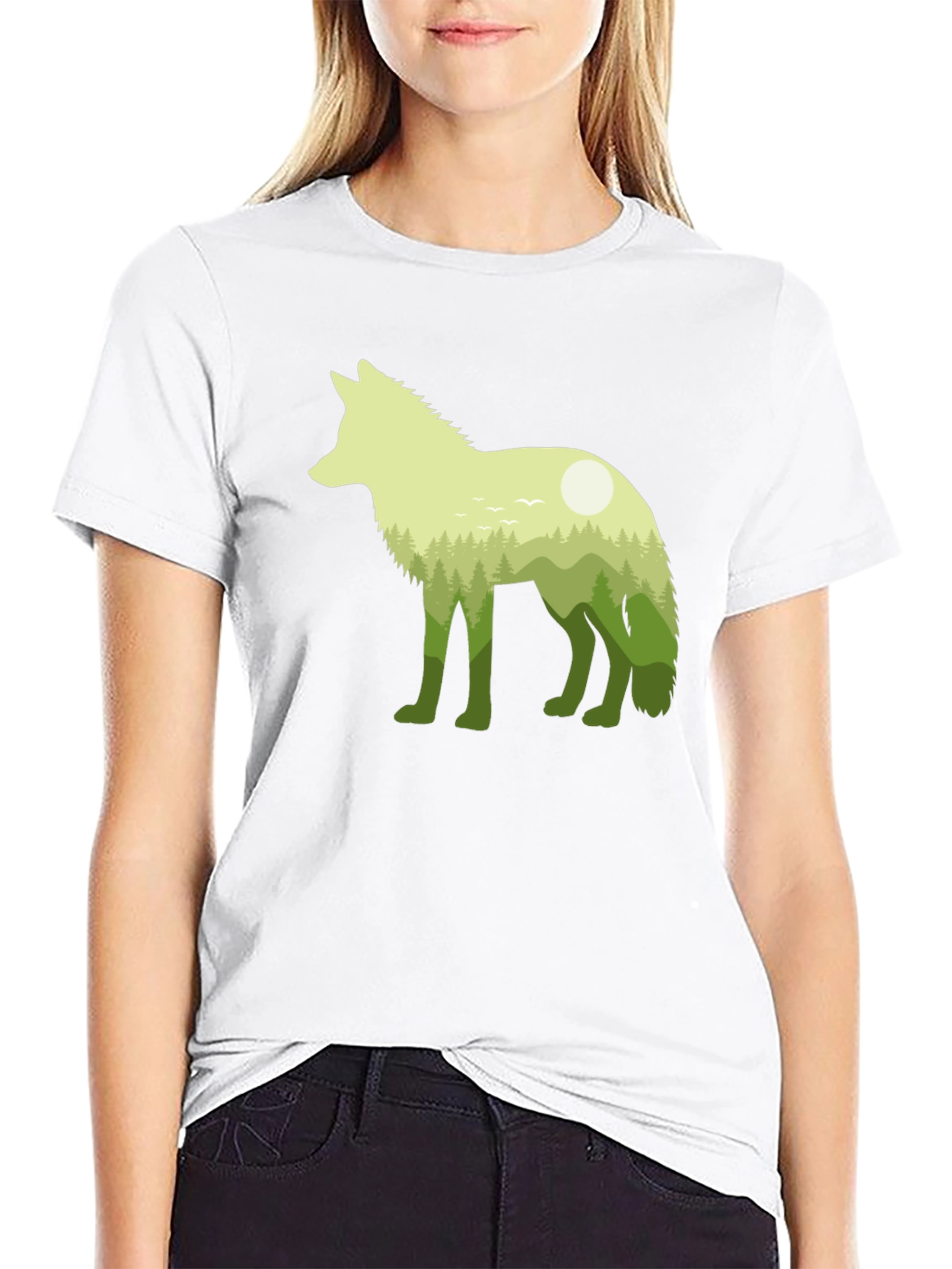 Nature Wolf Graphic Tee - Mens Black T-Shirt