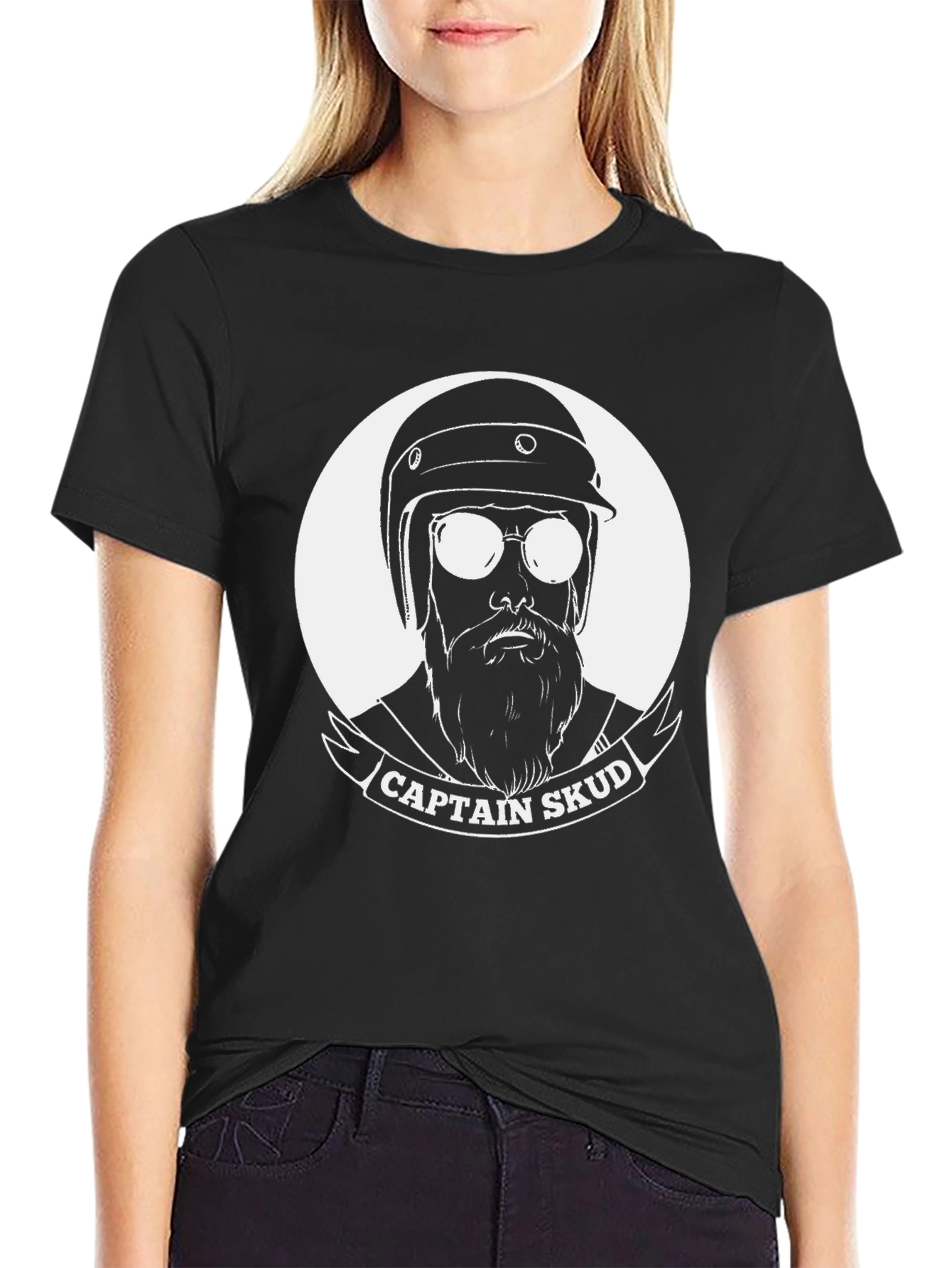 Captain Skud Graphic Tee - Retro Biker Design